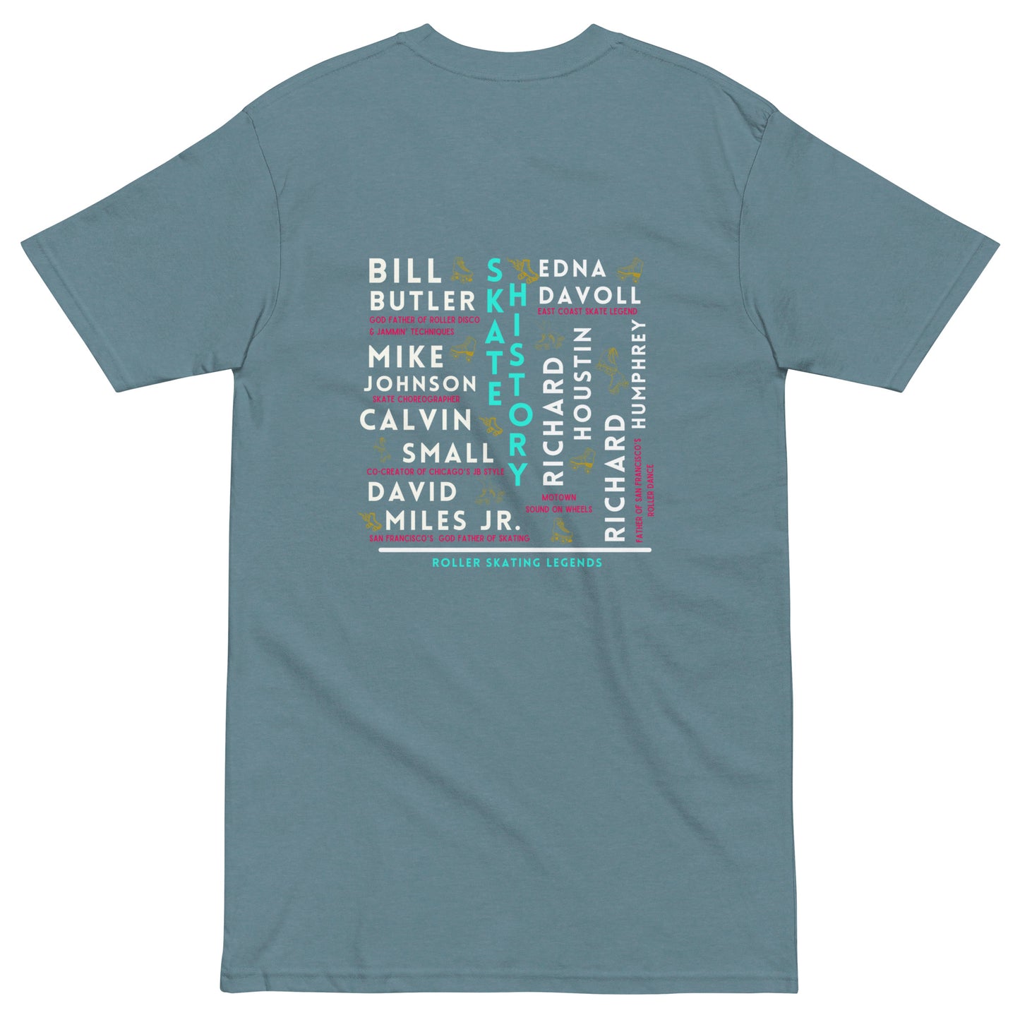 Skate Legends Men’s Premium Heavy Weight Tee - White Frame
