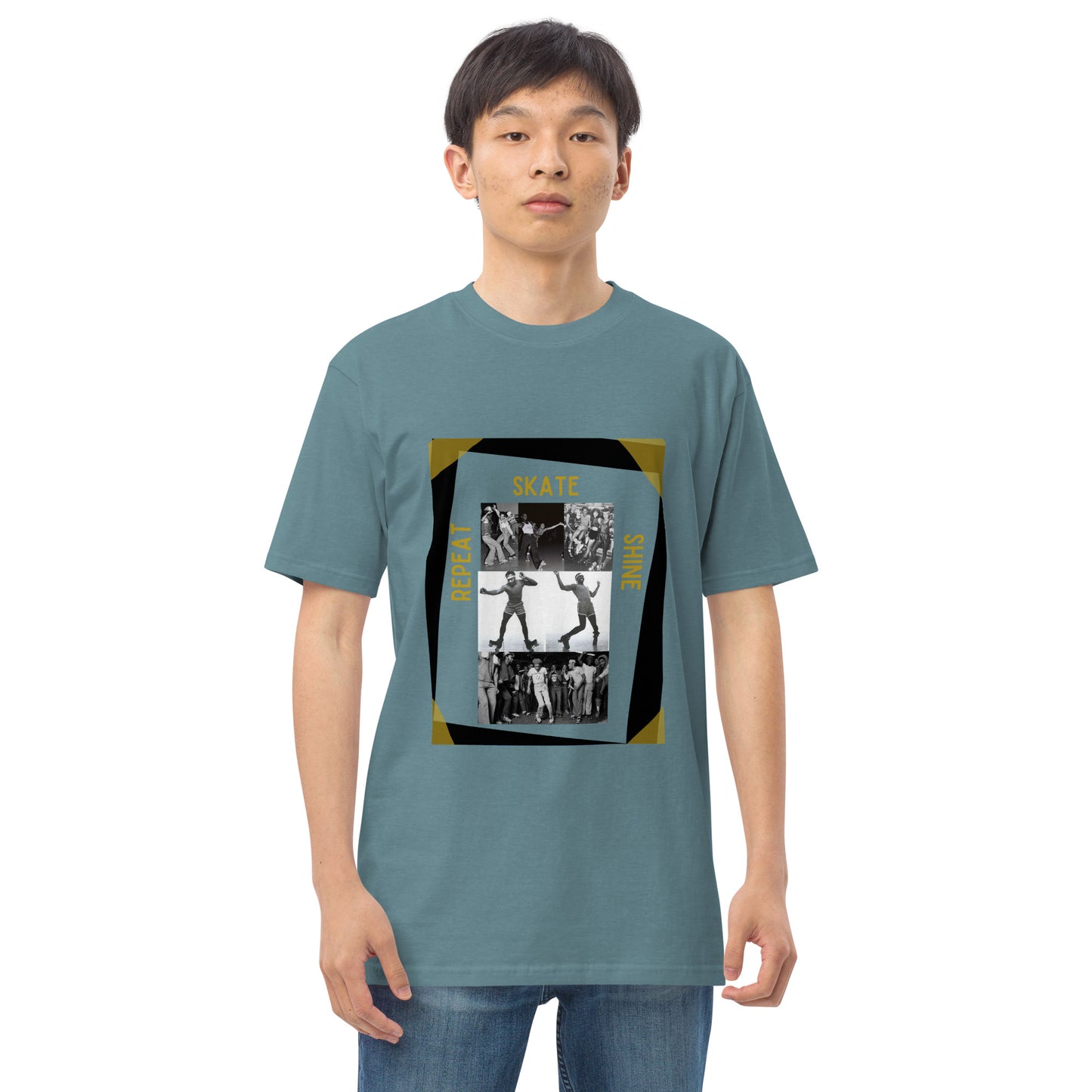 Skate Legends Men’s Premium Heavyweight Tee - Blk Frame