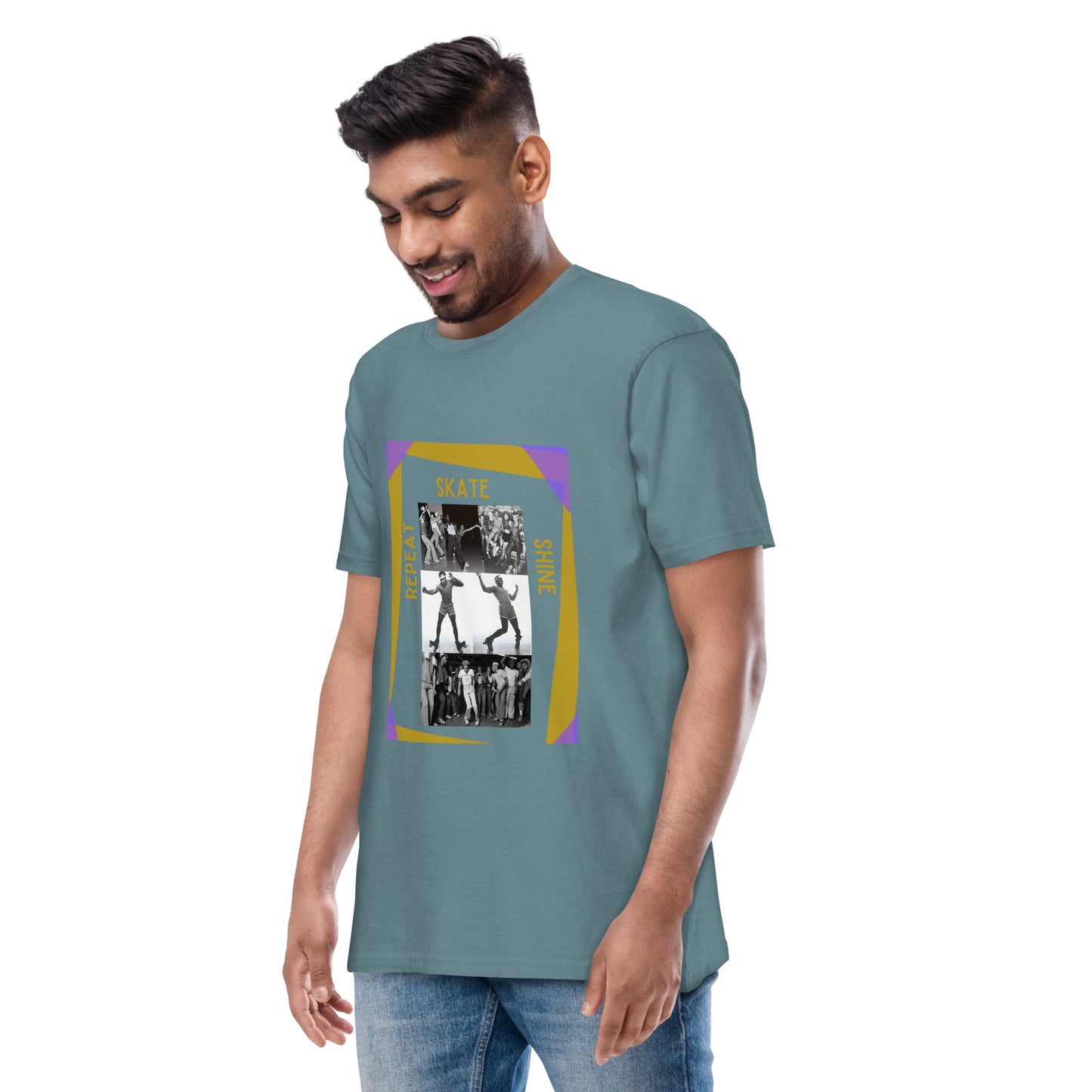 Skate Legends Men’s Premium Heavy Weight Tee - Purple Frame
