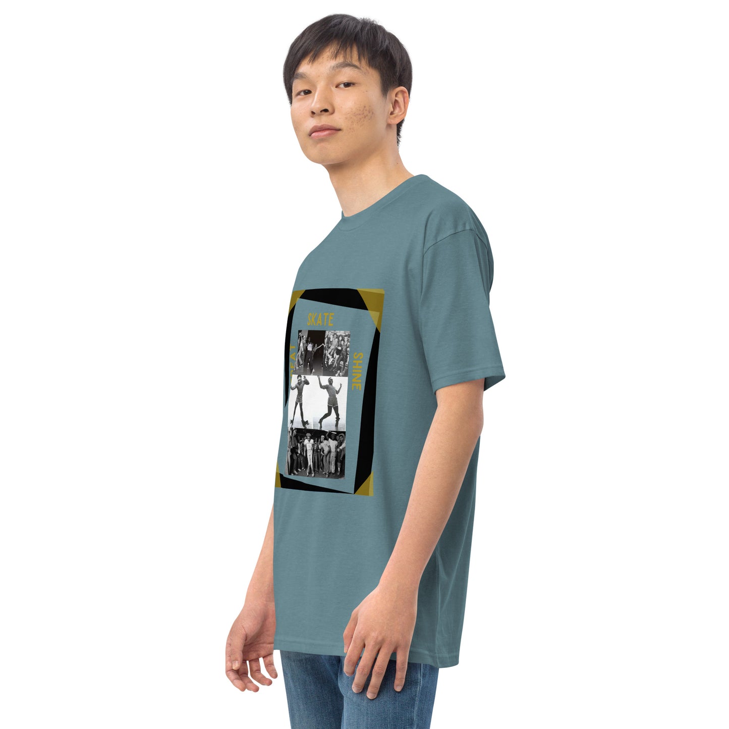 Skate Legends Men’s Premium Heavyweight Tee - Blk Frame