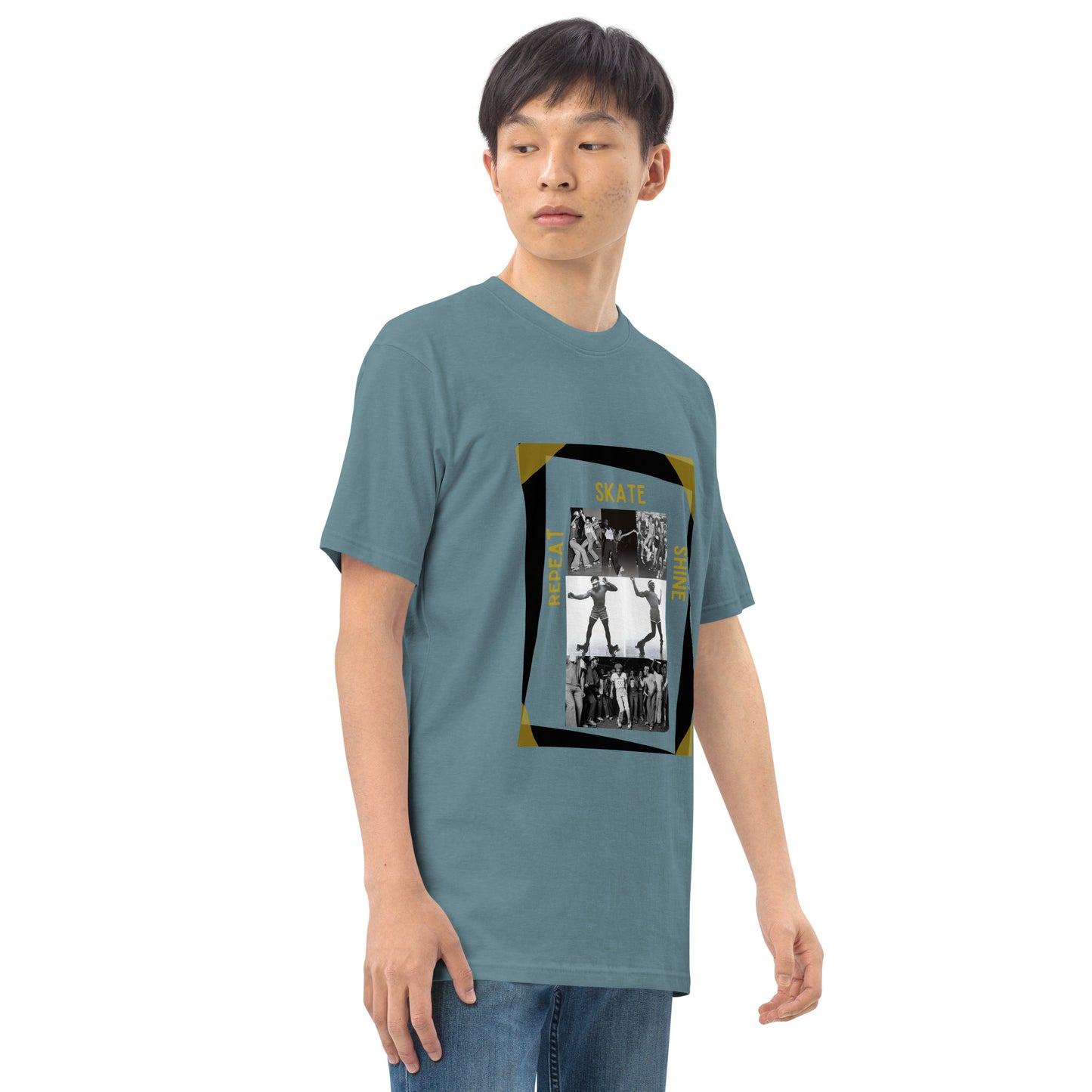 Skate Legends Men’s Premium Heavyweight Tee - Blk Frame