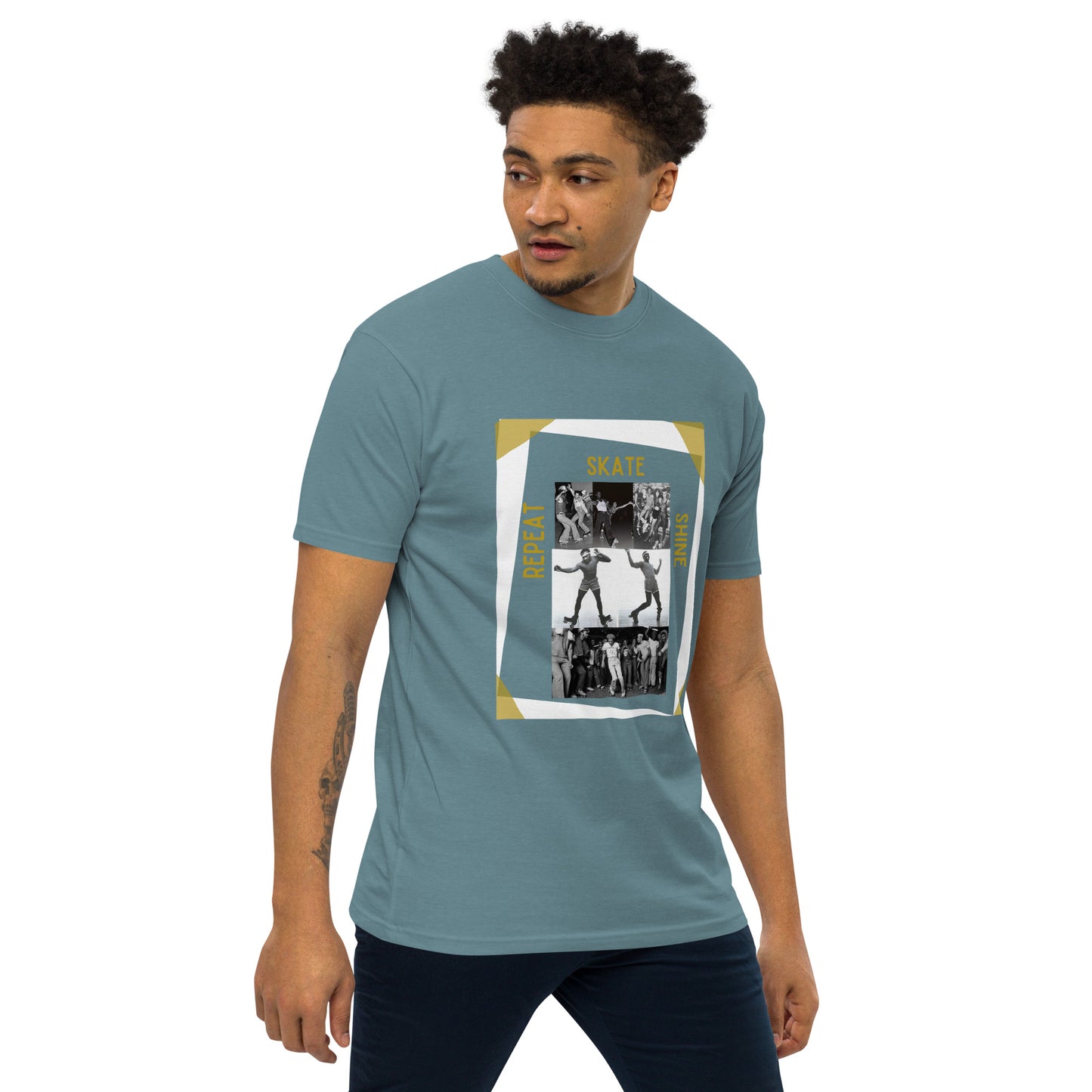 Skate Legends Men’s Premium Heavy Weight Tee - White Frame