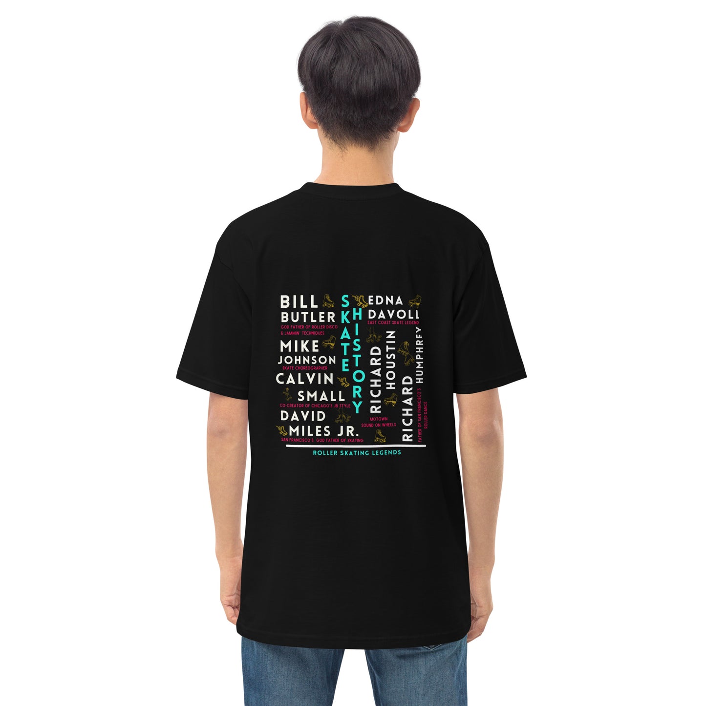 Skate Legends Men’s Premium Heavy Weight Tee - White Frame