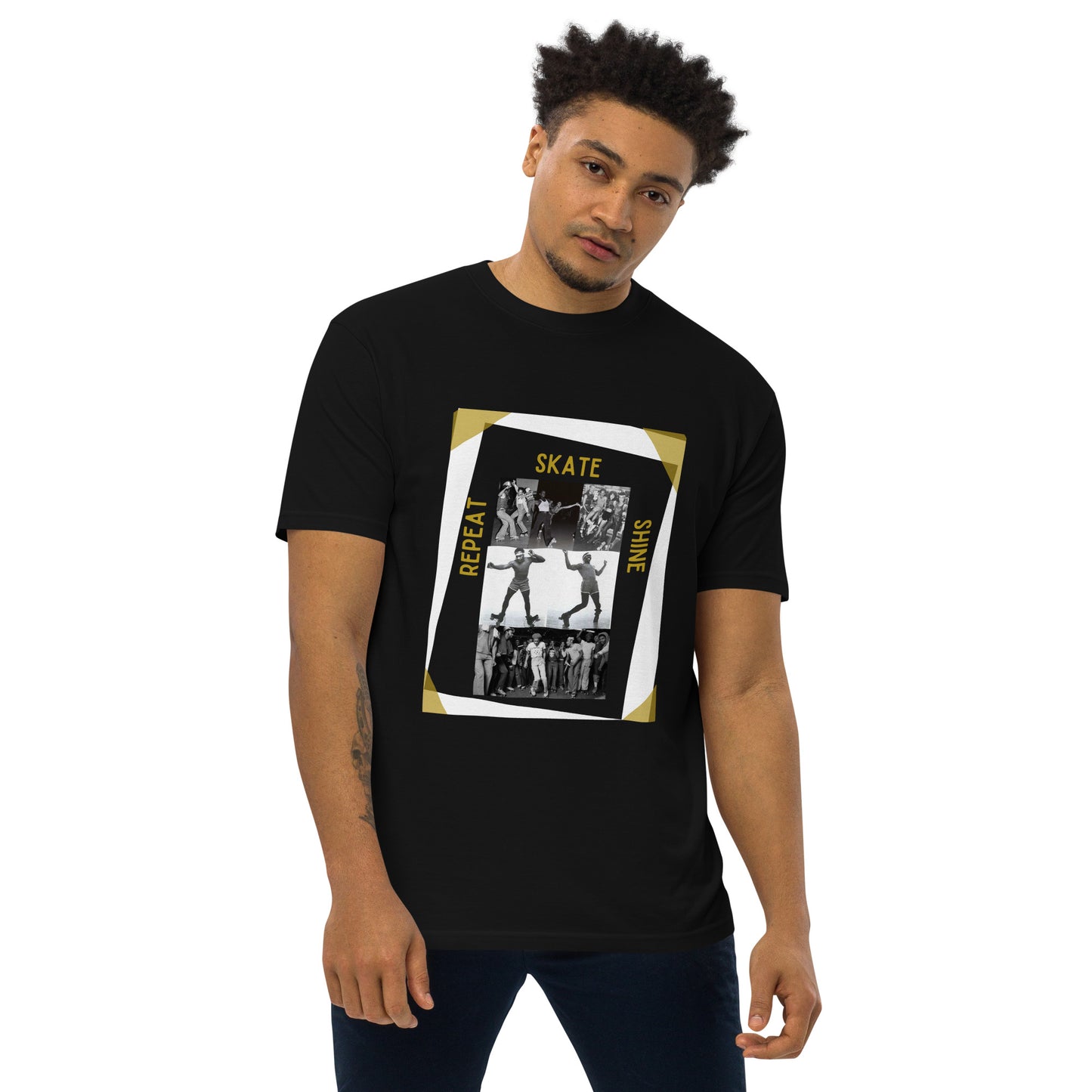 Skate Legends Men’s Premium Heavy Weight Tee - White Frame