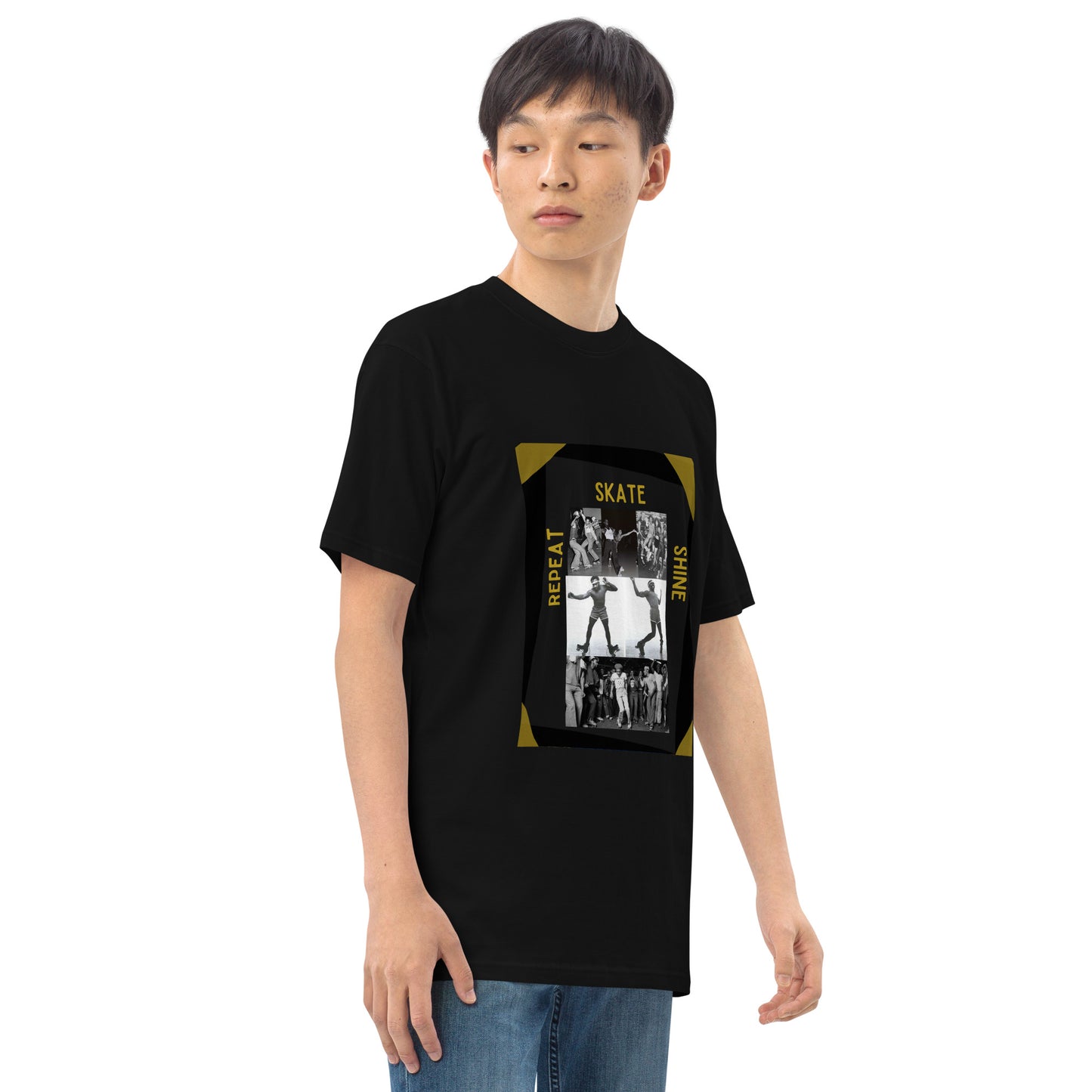 Skate Legends Men’s Premium Heavyweight Tee - Blk Frame