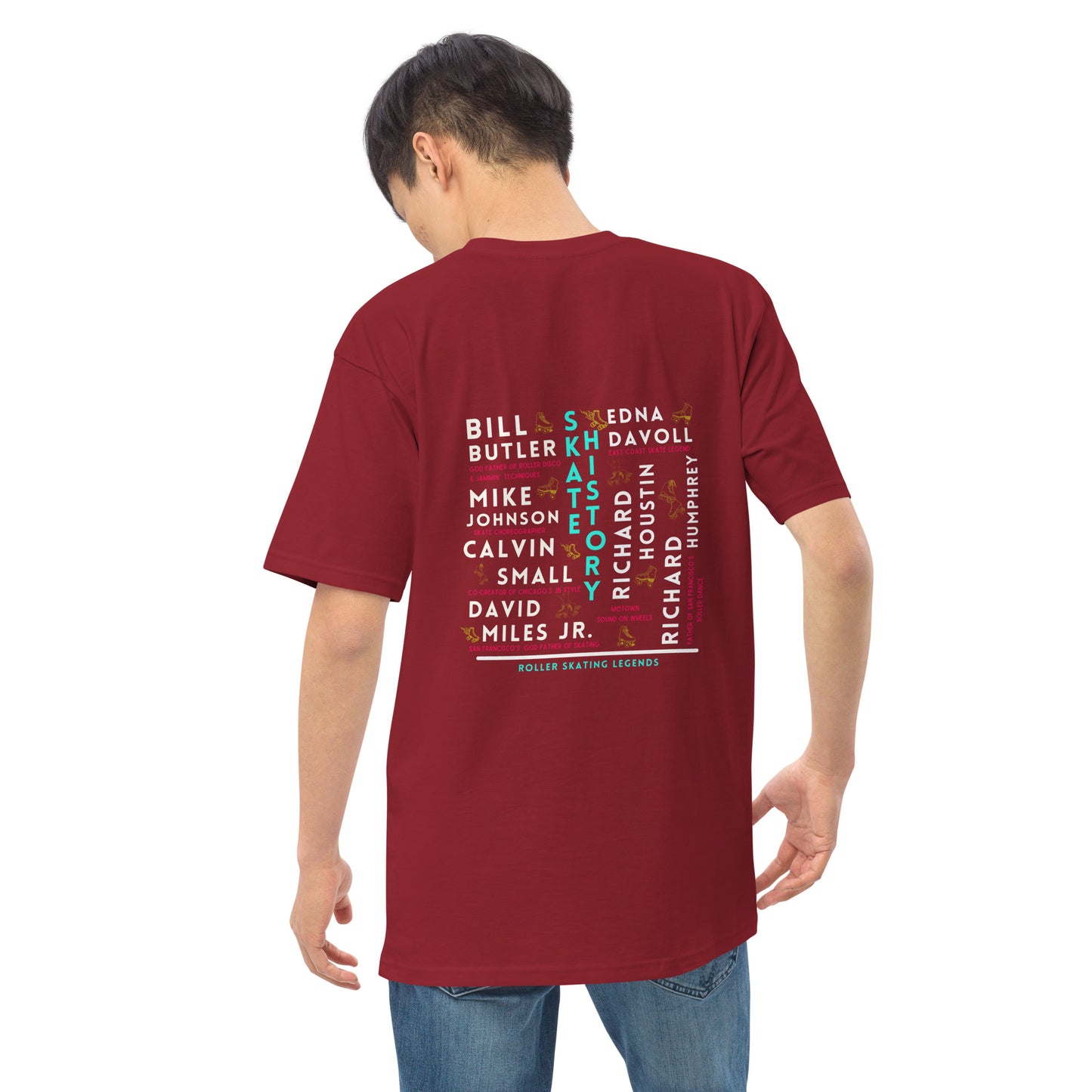 Skate Legends Men’s Premium Heavy Weight Tee - White Frame