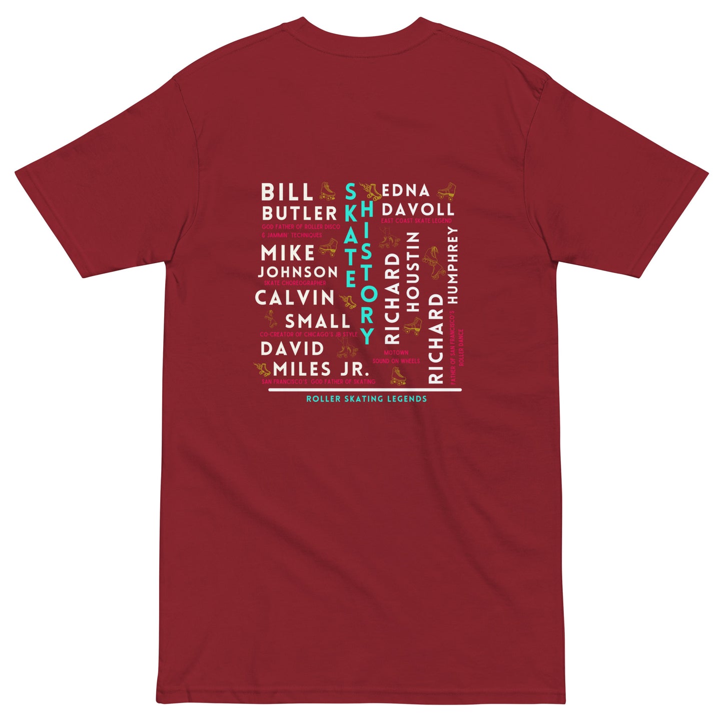Skate Legends Men’s Premium Heavy Weight Tee - White Frame