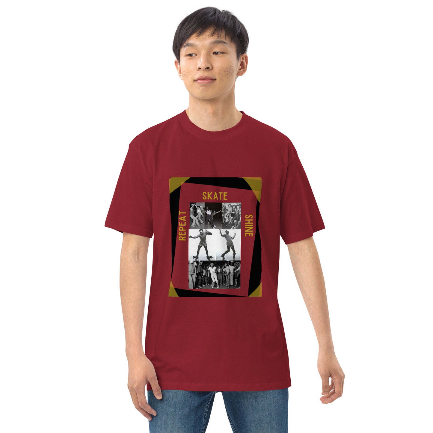 Skate Legends Men’s Premium Heavyweight Tee - Blk Frame