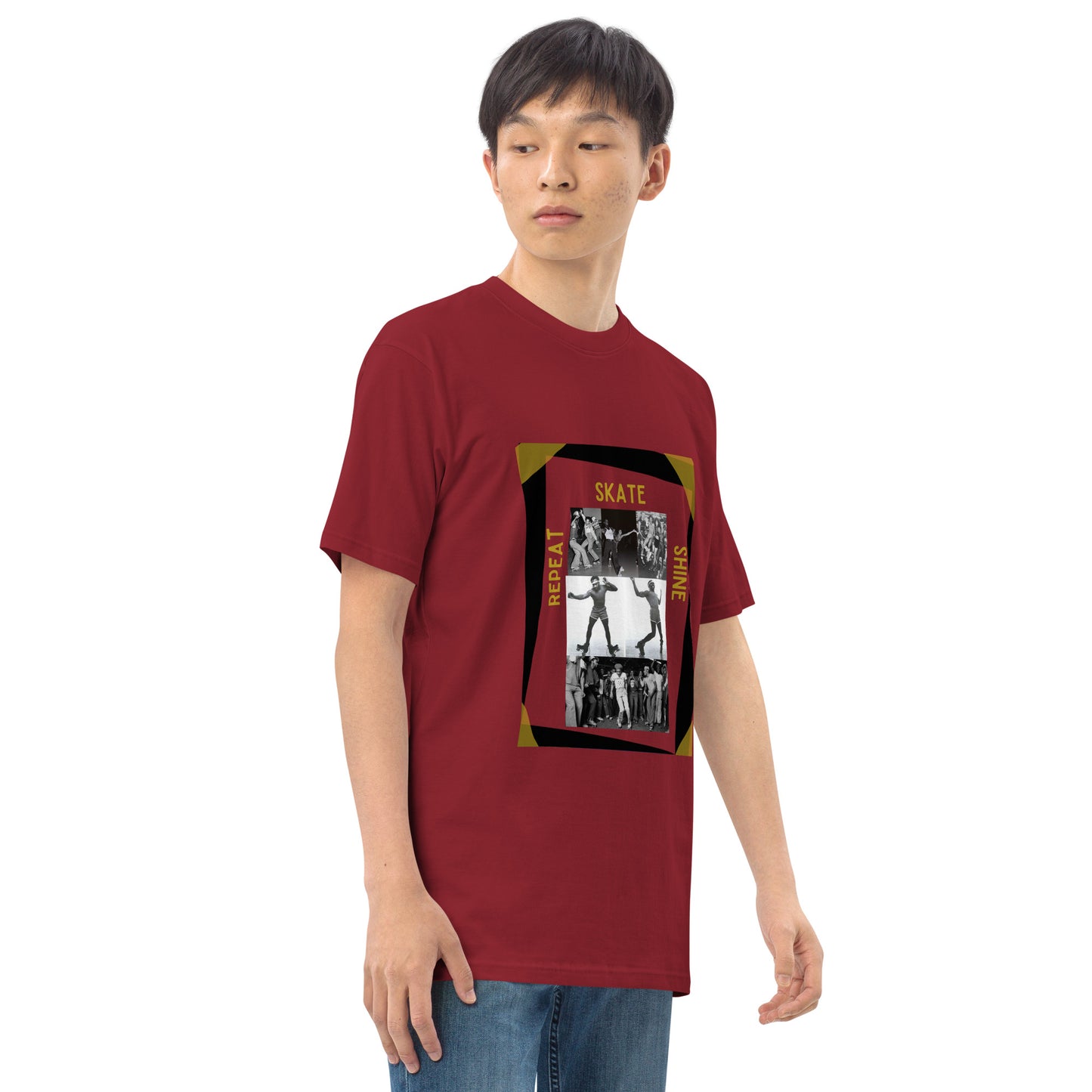 Skate Legends Men’s Premium Heavyweight Tee - Blk Frame