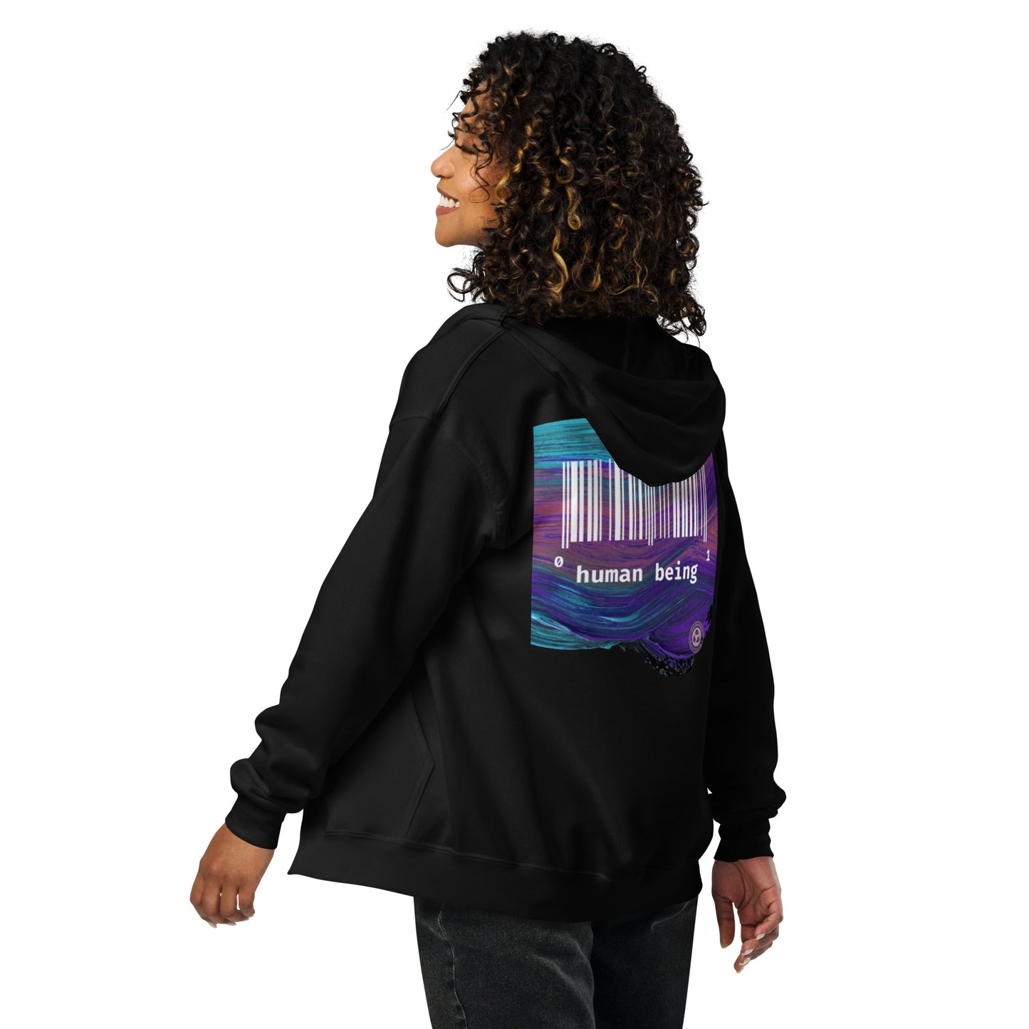 Human Being Purple Stroke Unisex Heavy Blend Unisex Front Zip Hoodie