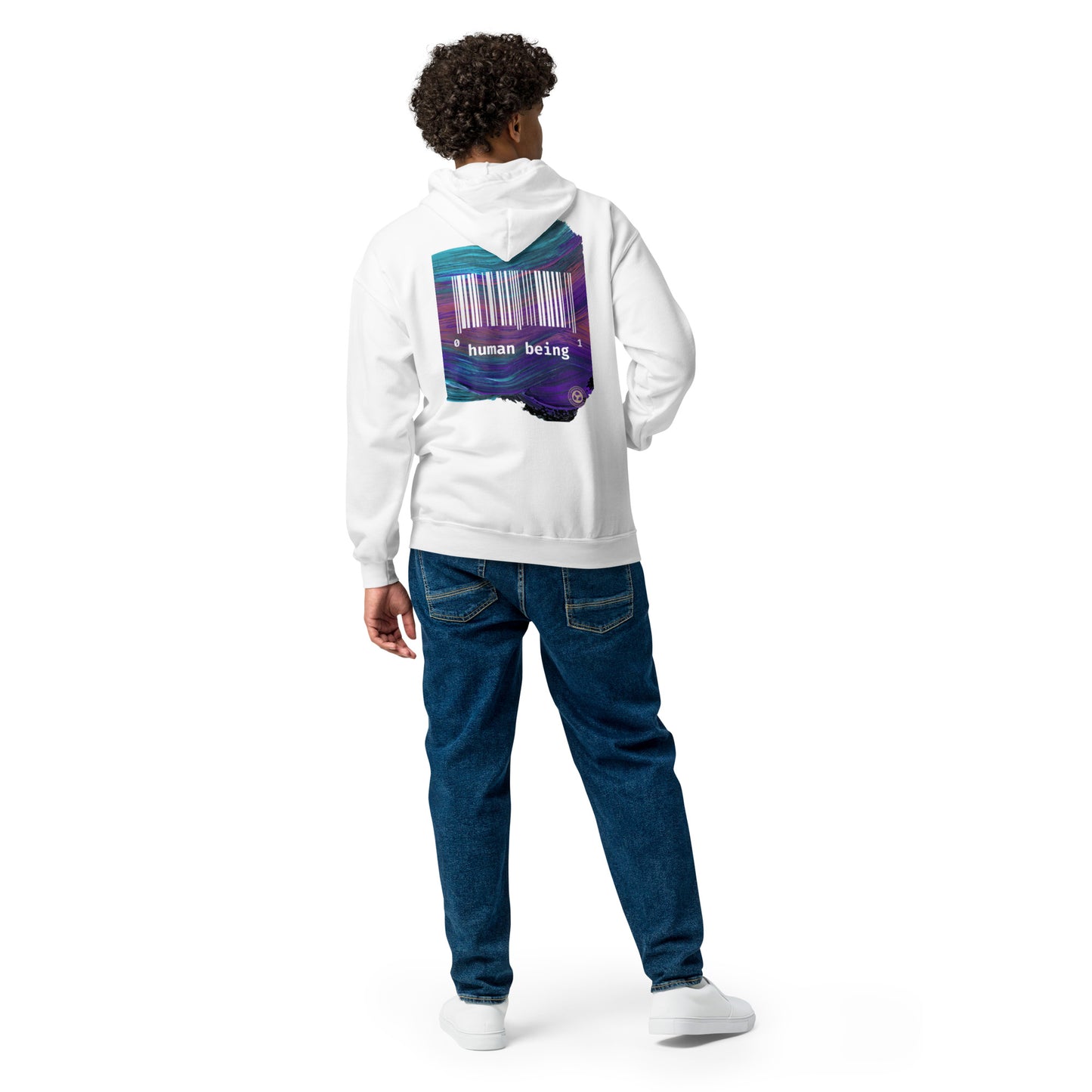 Human Being Purple Stroke Unisex Heavy Blend Unisex Front Zip Hoodie