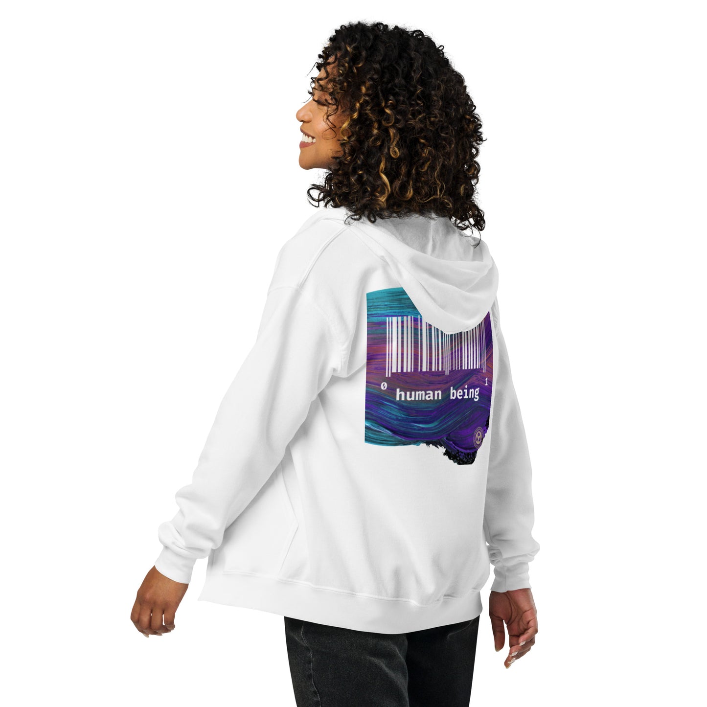 Human Being Purple Stroke Unisex Heavy Blend Unisex Front Zip Hoodie