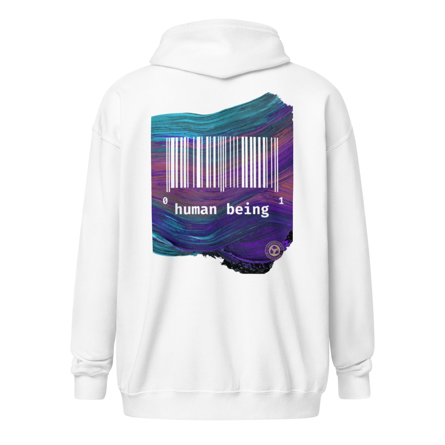 Human Being Purple Stroke Unisex Heavy Blend Unisex Front Zip Hoodie