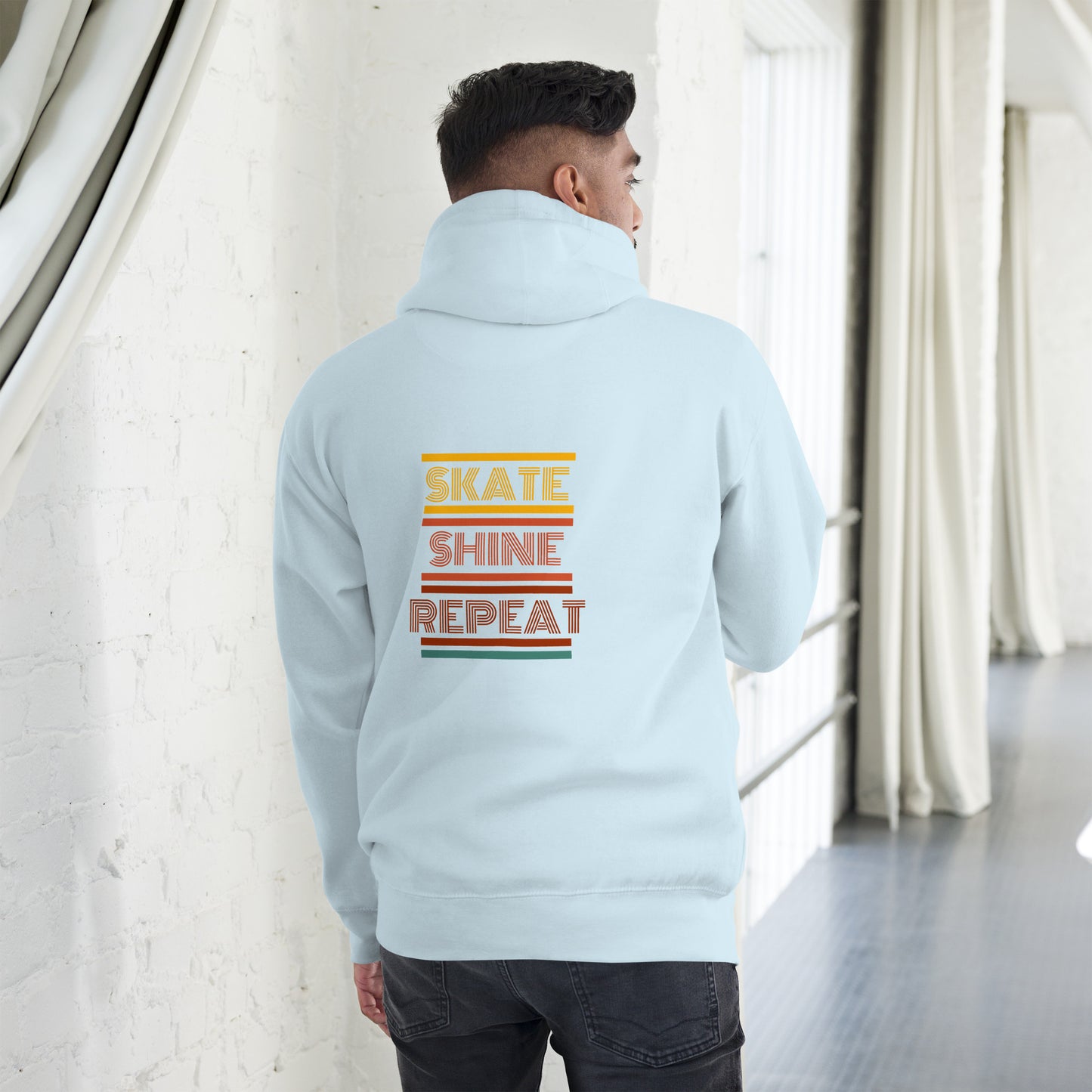 Human Being UPC Skate Shine Repeat Retro Unisex Hoodie