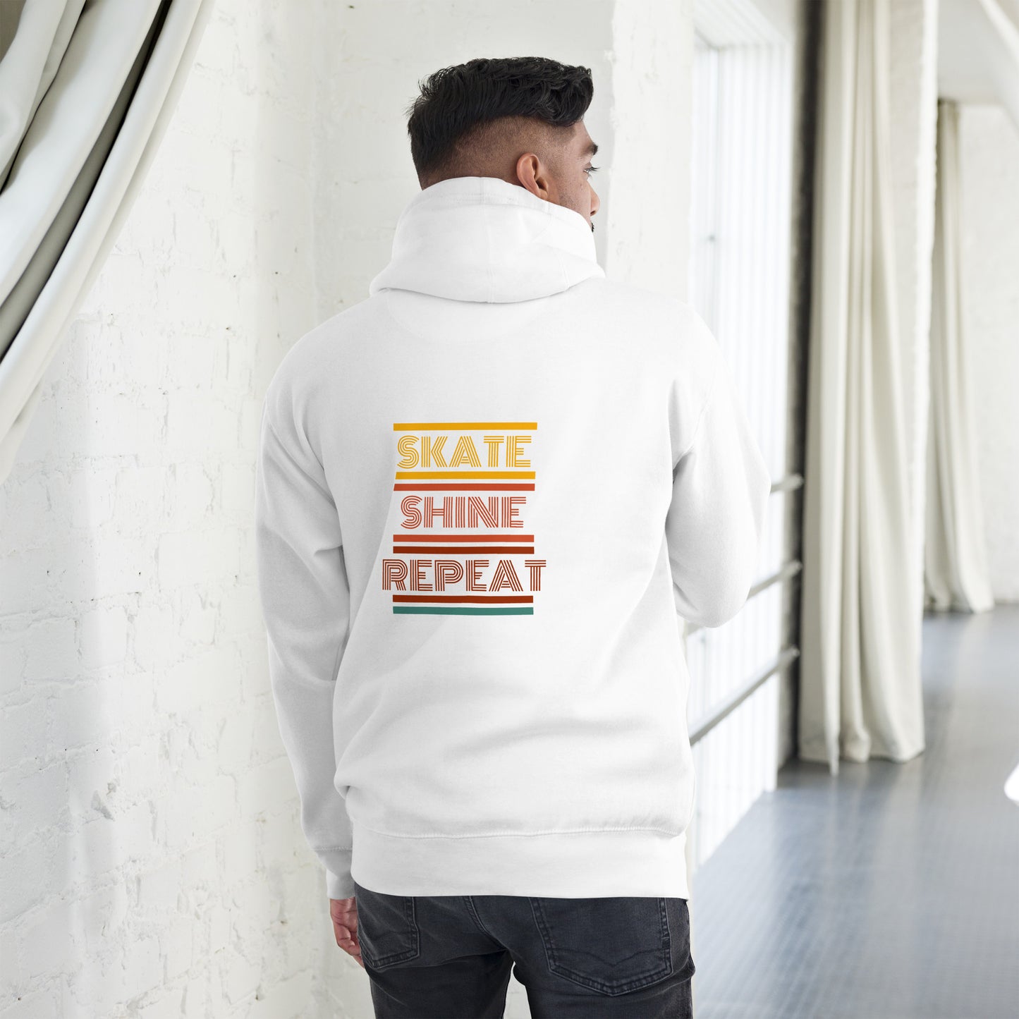 Human Being UPC Skate Shine Repeat Retro Unisex Hoodie