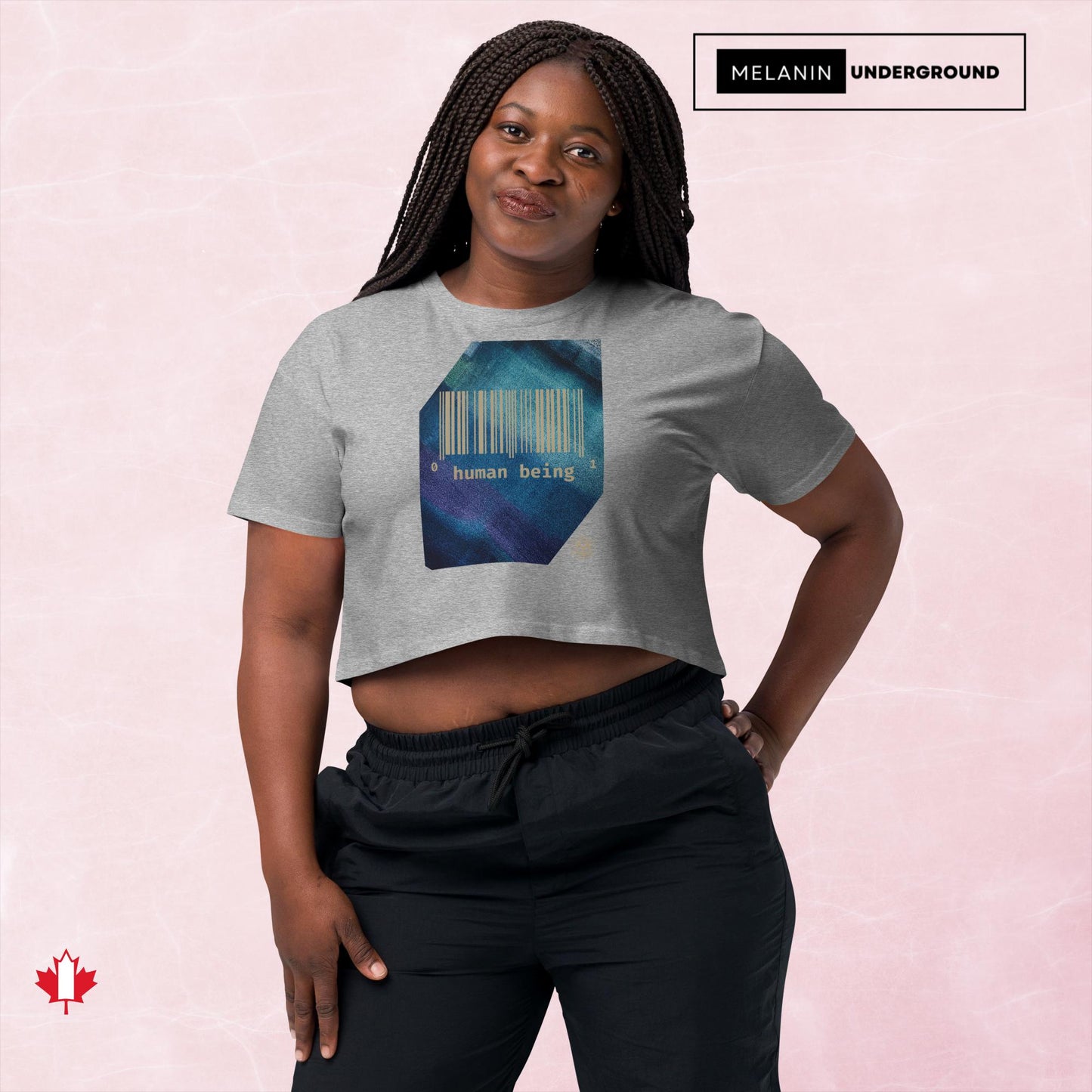 Human Being Blue Paint UPC - Womens Crop Top