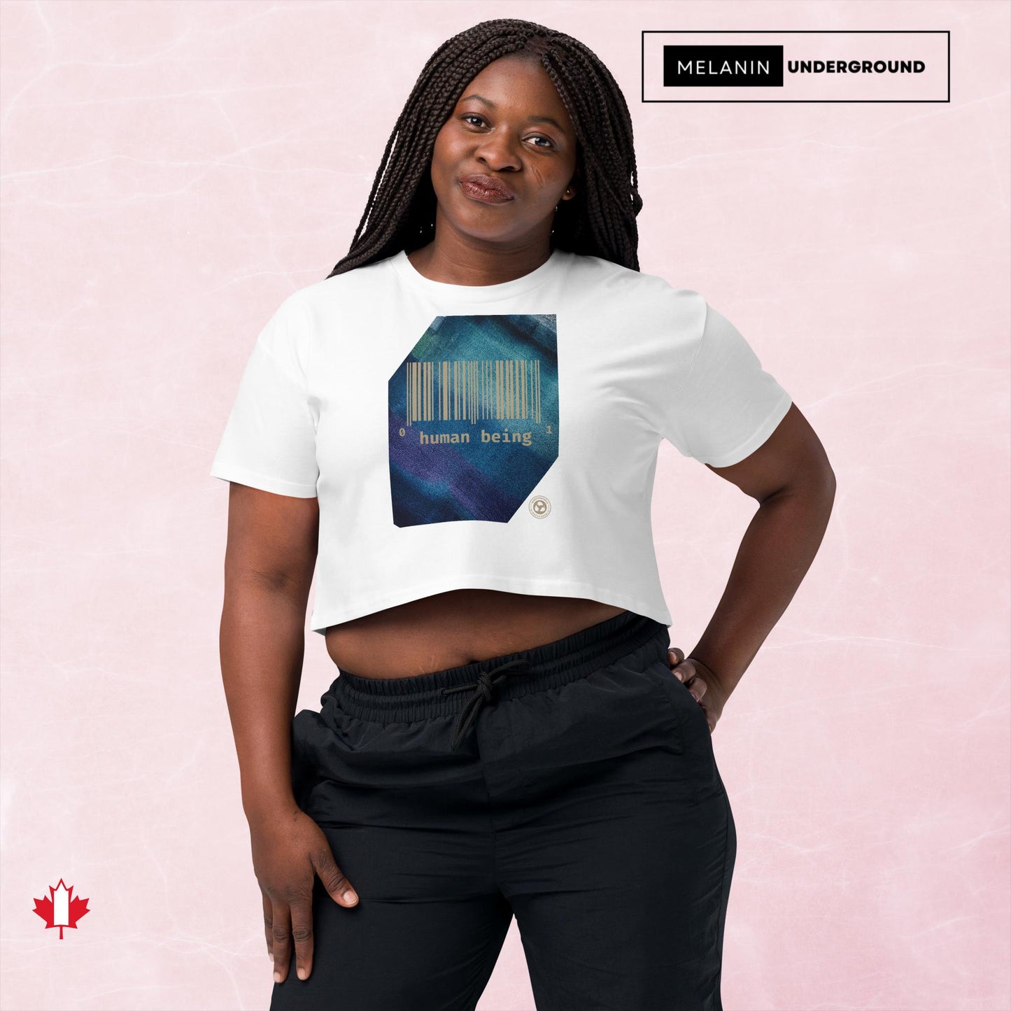 Human Being Blue Paint UPC - Womens Crop Top