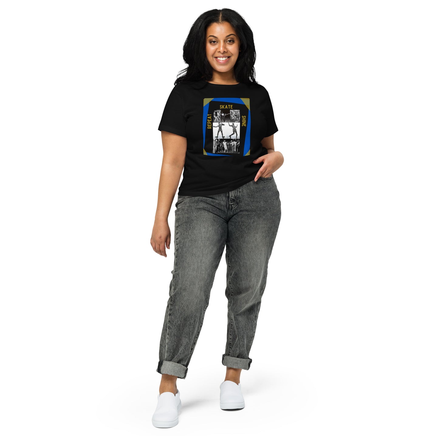 Skate Legends Women's High Waisted Special Edition Tee - - Blue Frame