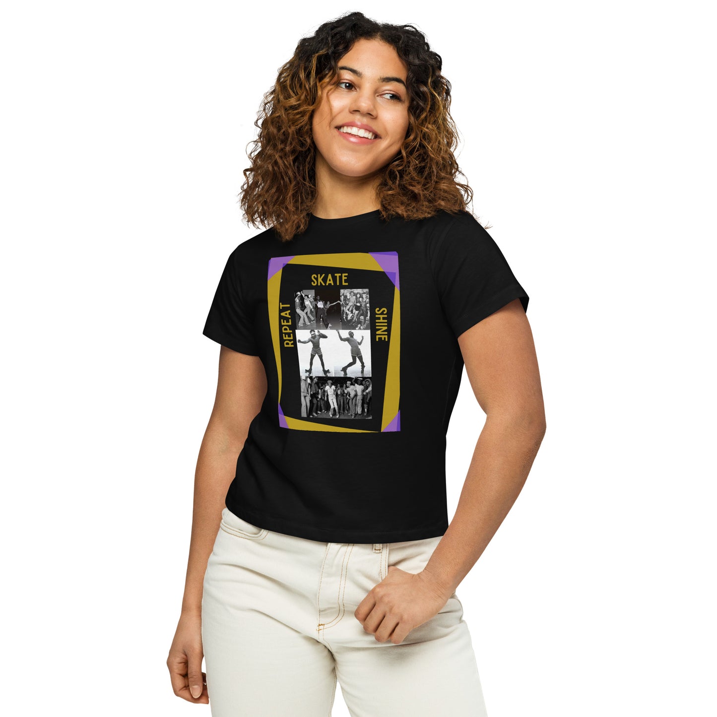 Skate Legends - Women's High Waisted Special Edition Tee - Purple Frame