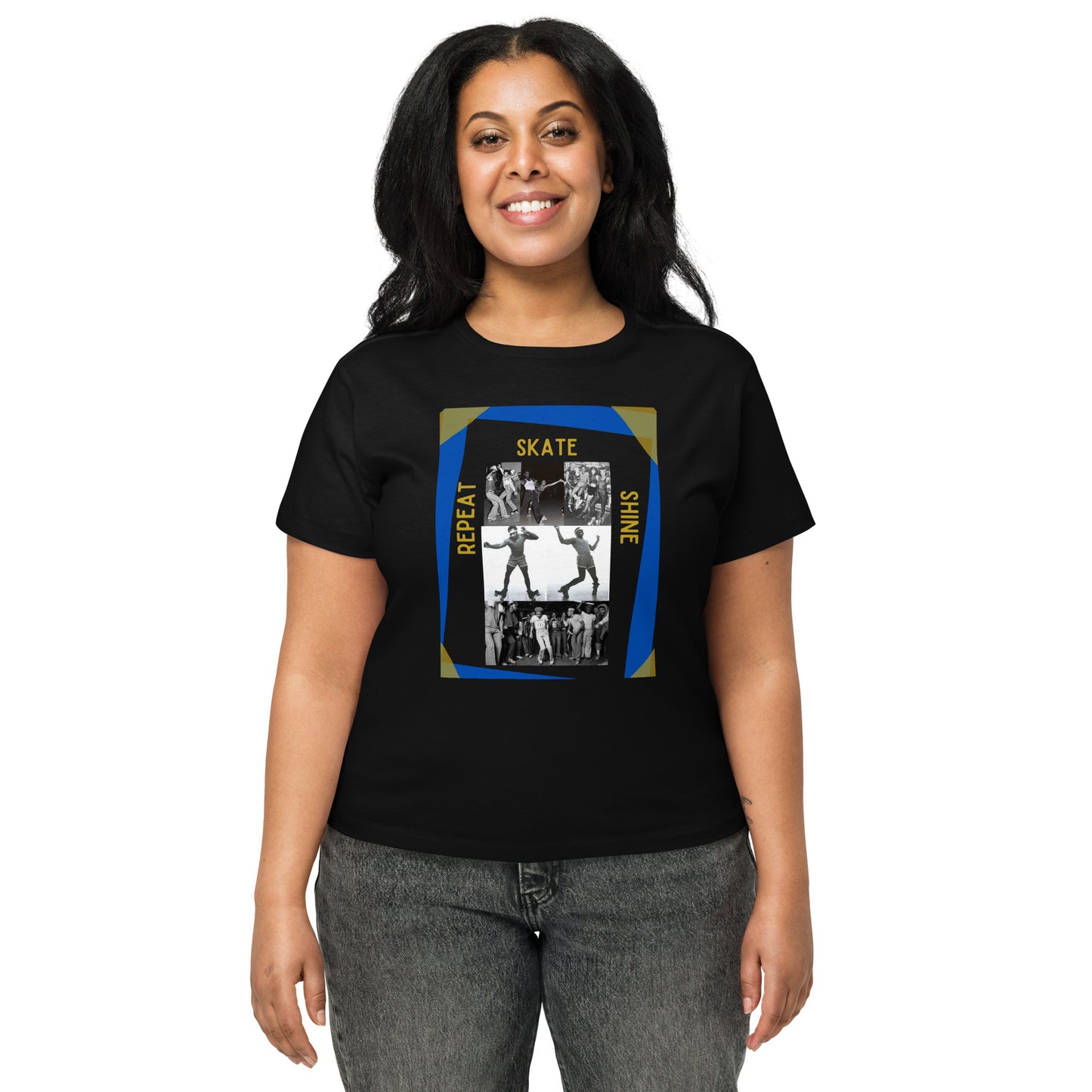 Skate Legends Women's High Waisted Special Edition Tee - - Blue Frame