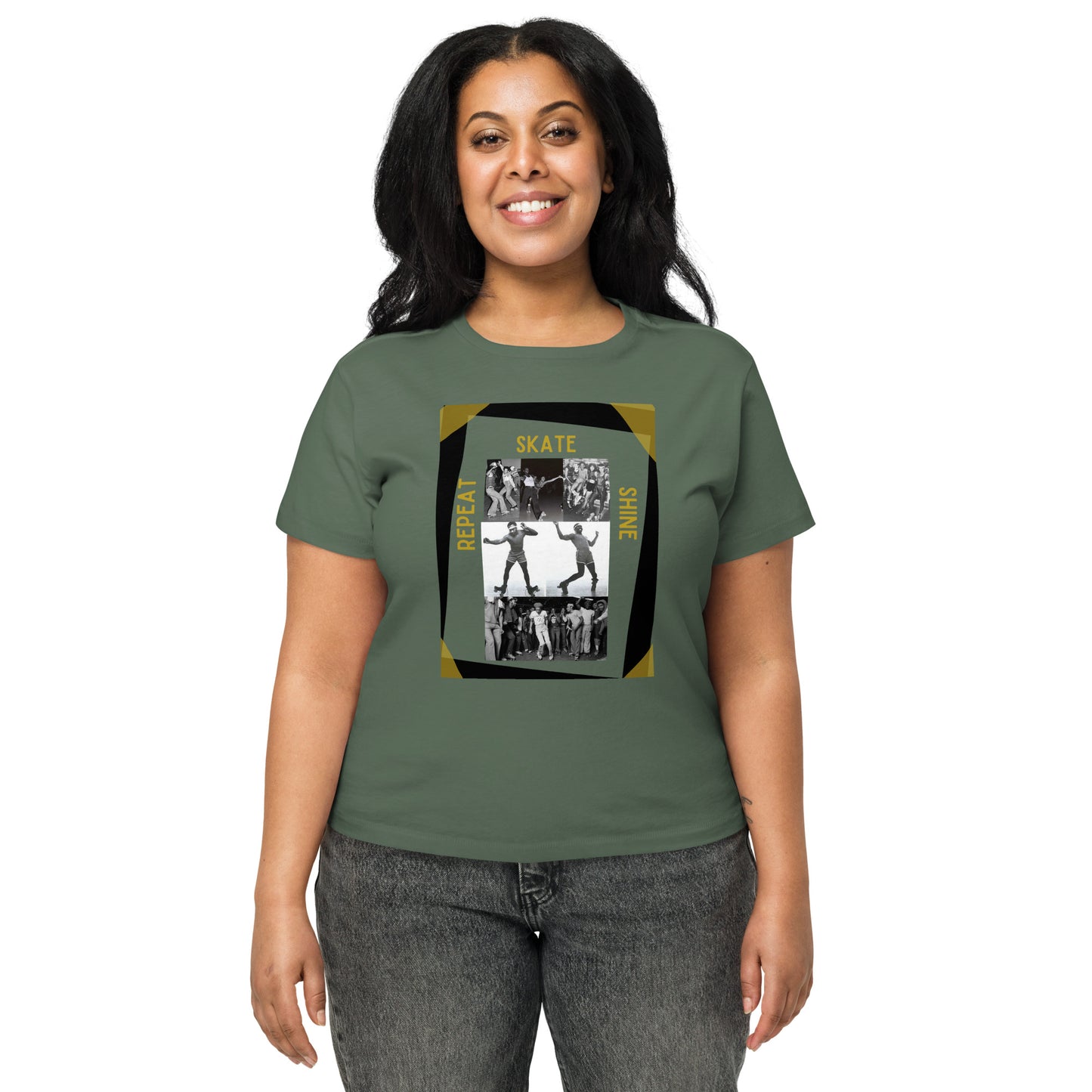Skate Legends Women's High Waisted Special Edition Tee- Blk Frame