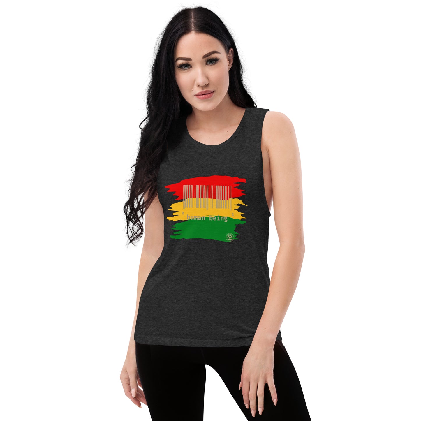 Human Collective Women's Muscle Tank - Red Stripe