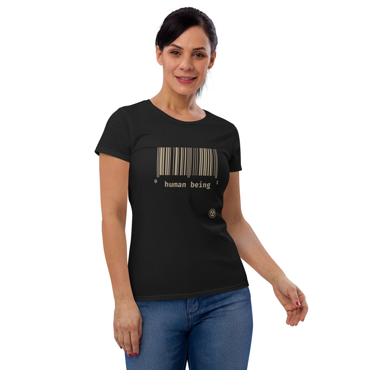 Human Being UPC Code Women's Short Sleeve T-shirt