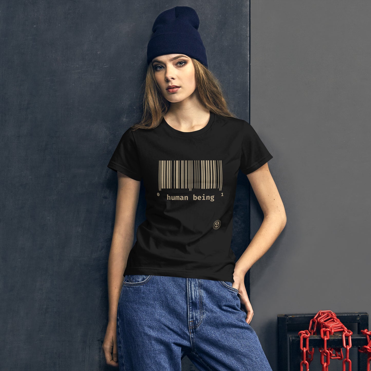 Human Being UPC Code Women's Short Sleeve T-shirt