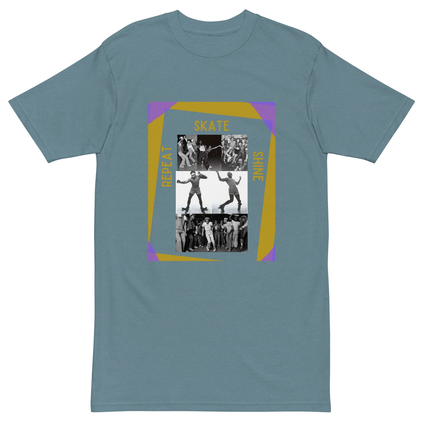 Skate Legends Men’s Premium Heavy Weight Tee - Purple Frame