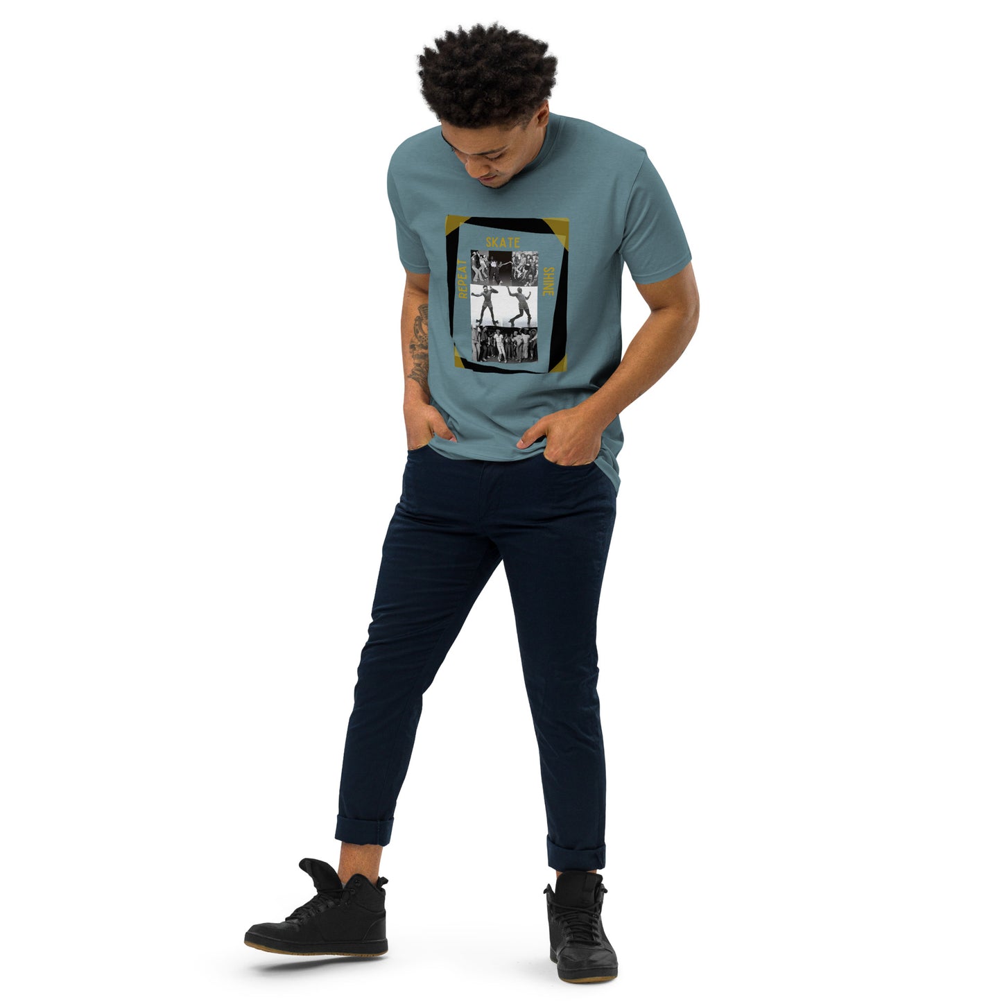 Skate Legends Men’s Premium Heavyweight Tee - Blk Frame