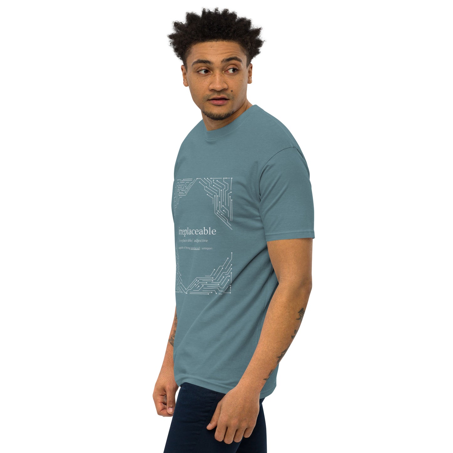 Irreplaceable "Tech" Human Being Men's Heavy Weight Tee