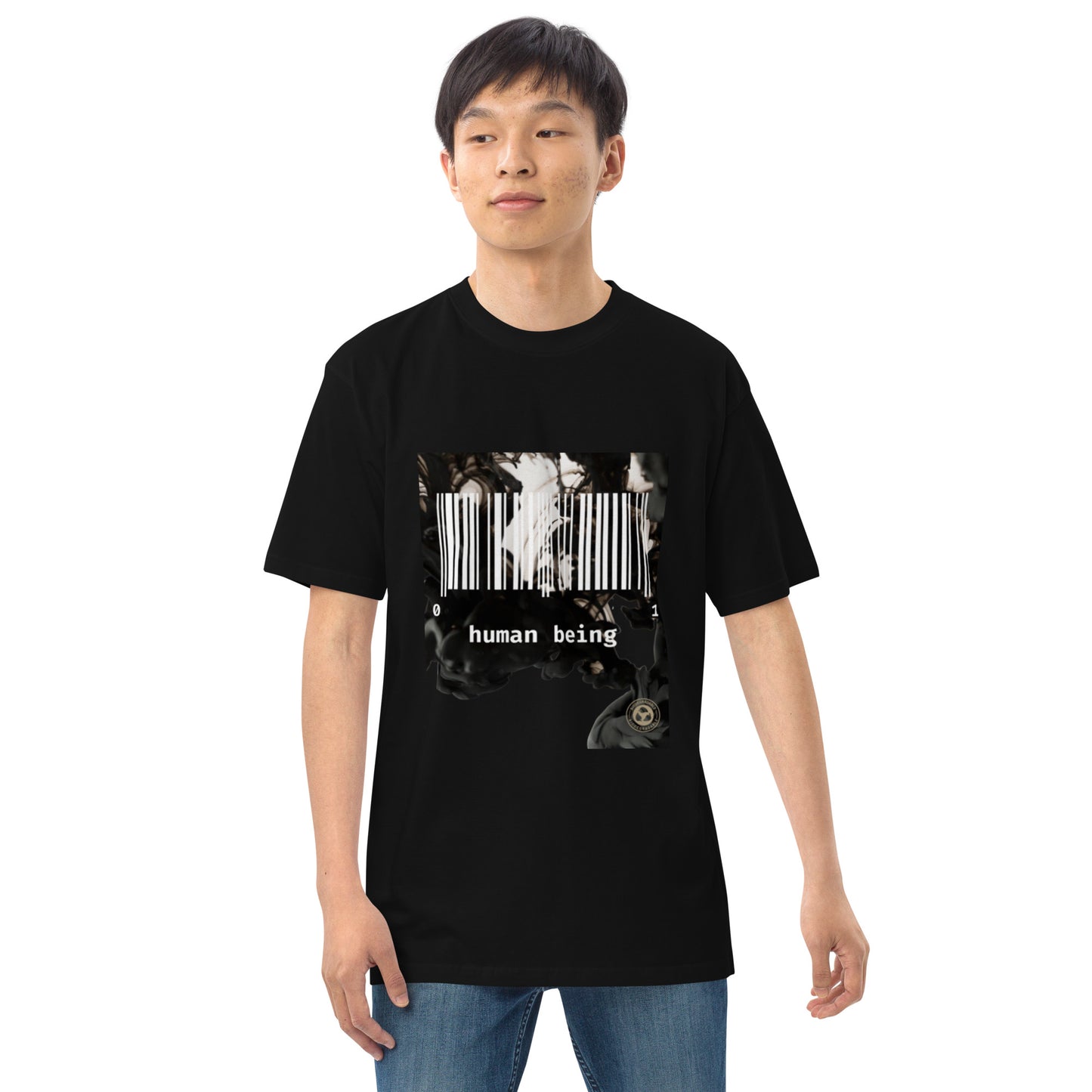 Human Being Blk n White Haze Men’s Premium Heavyweight Tee