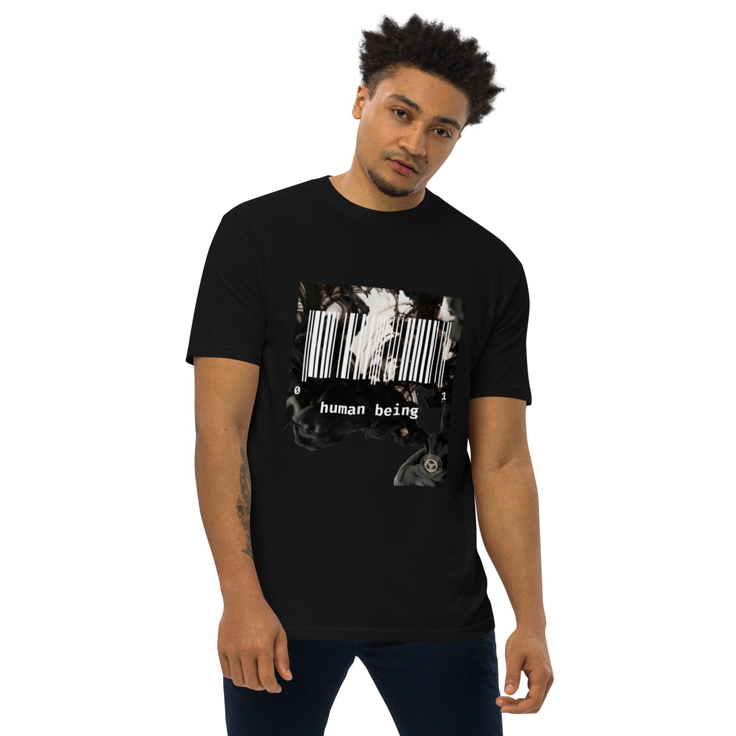 Human Being Blk n White Haze Men’s Premium Heavyweight Tee