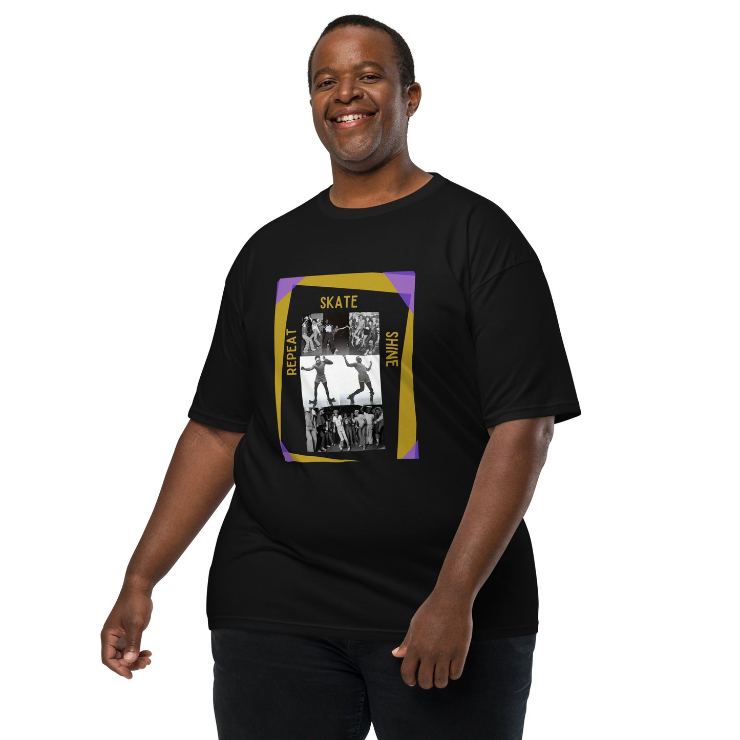 Skate Legends Men’s Premium Heavy Weight Tee - Purple Frame