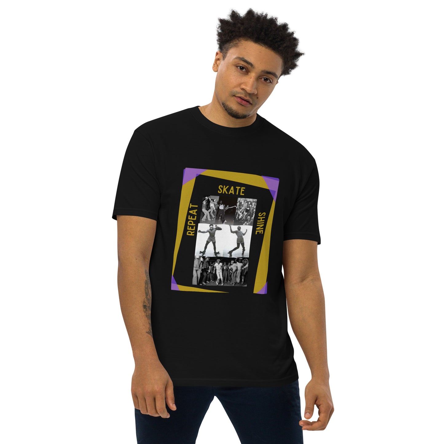 Skate Legends Men’s Premium Heavy Weight Tee - Purple Frame