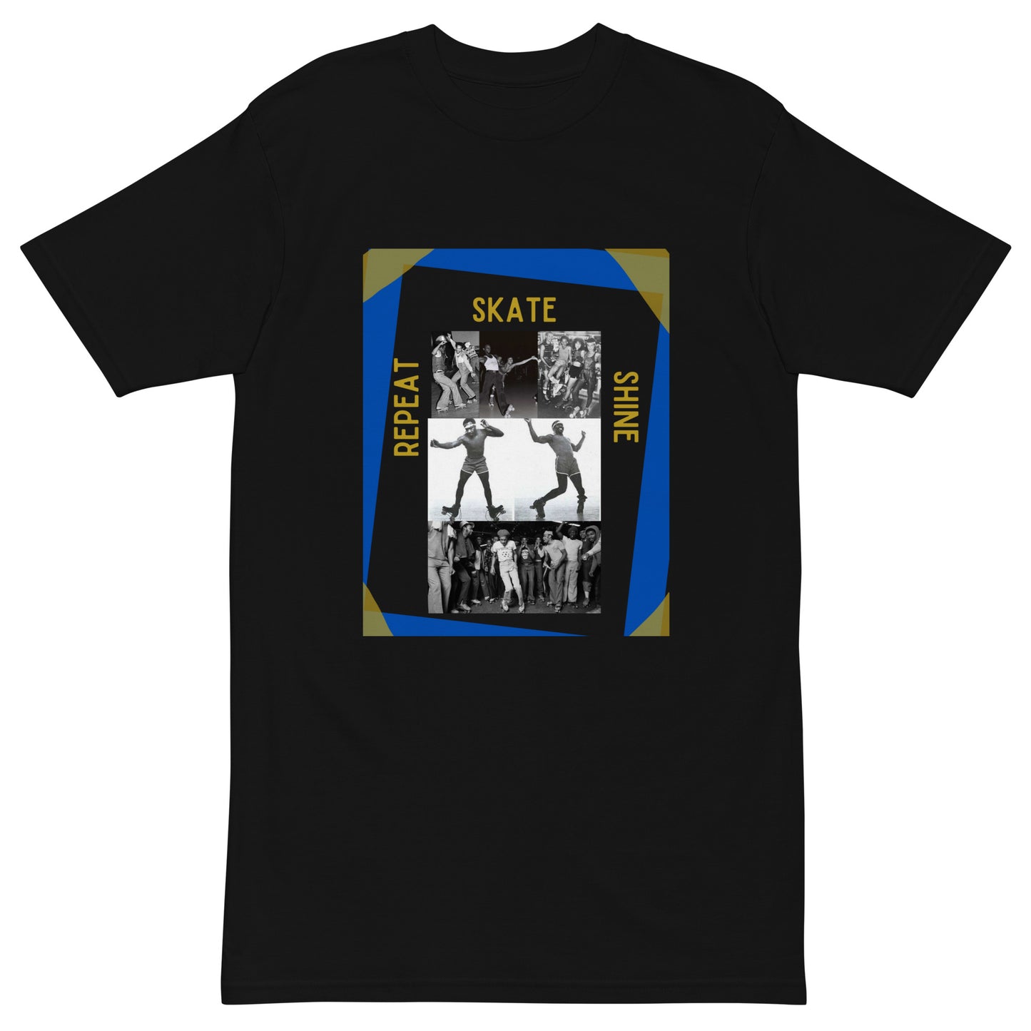 Skate Legends Men’s Premium Heavy Weight Tee - Blue Frame