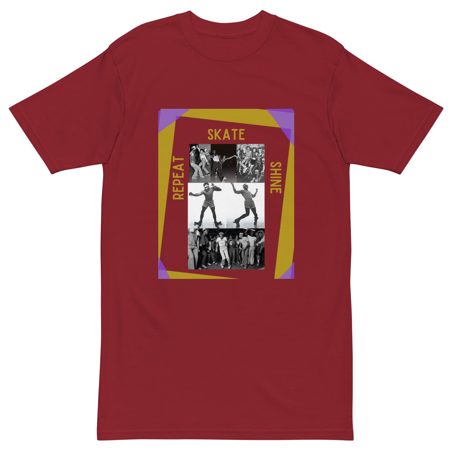 Skate Legends Men’s Premium Heavy Weight Tee - Purple Frame