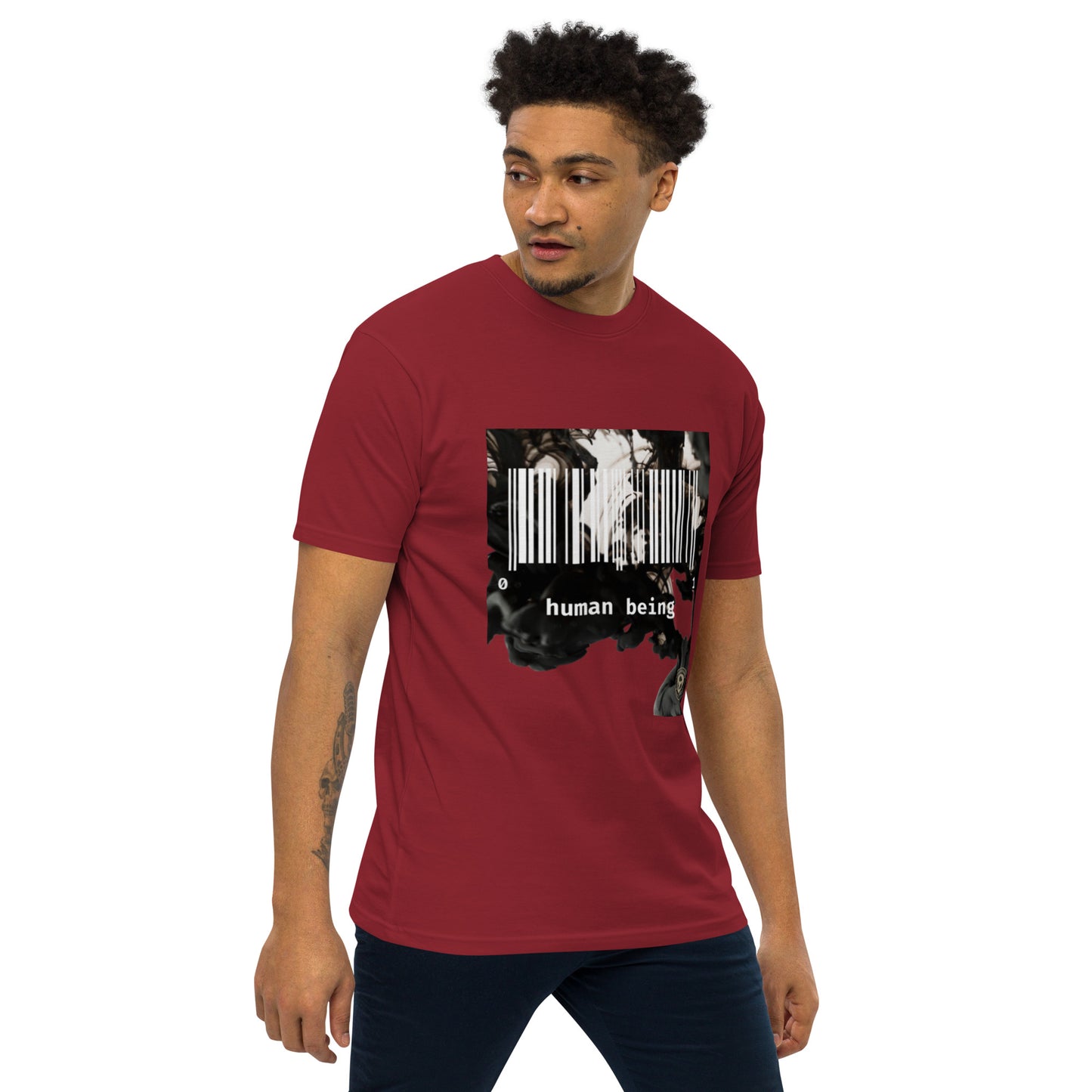 Human Being Blk n White Haze Men’s Premium Heavyweight Tee