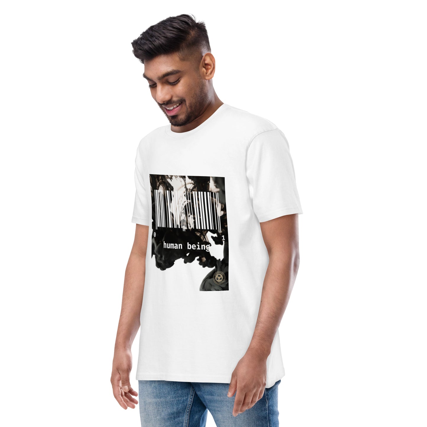 Human Being Blk n White Haze Men’s Premium Heavyweight Tee