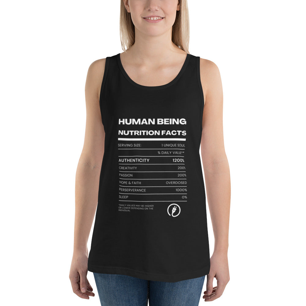 Human Being Nutrition Facts Unisex Tank Top