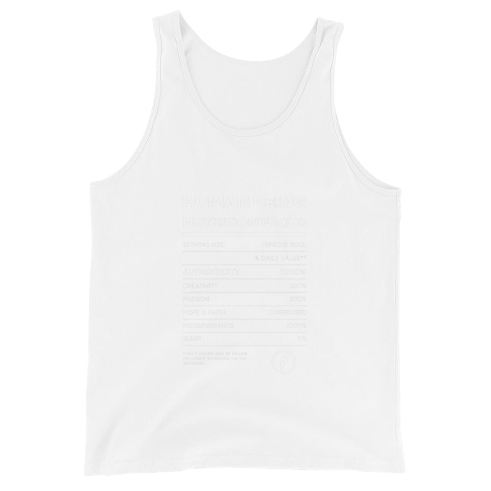 Human Being Nutrition Facts Unisex Tank Top