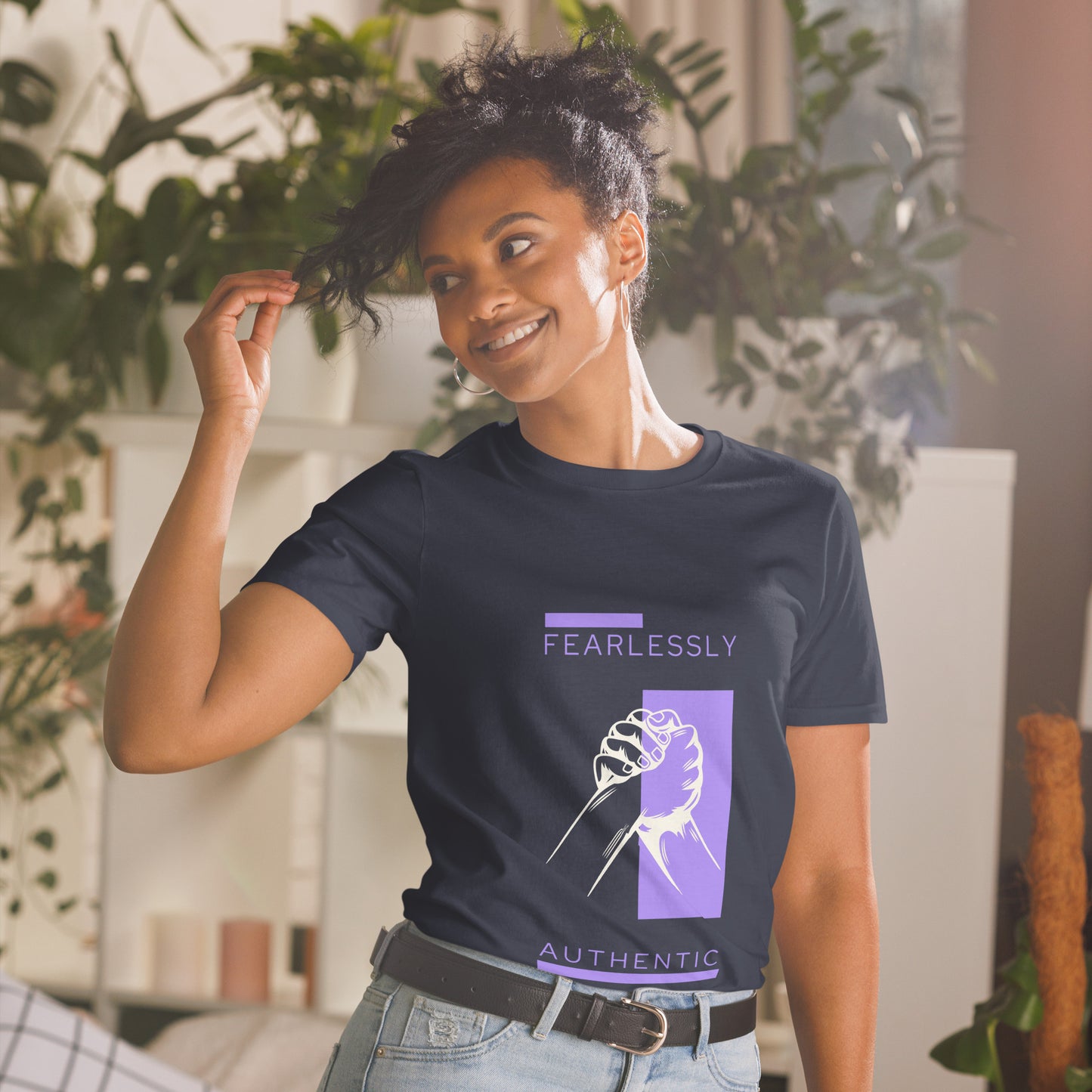 Fearlessly Authentic Short-Sleeve Unisex T-Shirt - Purple Promise