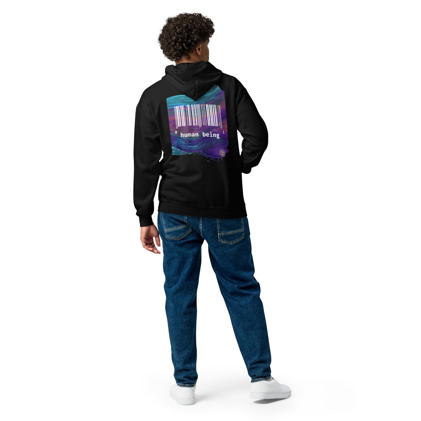 Human Being Purple Stroke Unisex Heavy Blend Unisex Front Zip Hoodie