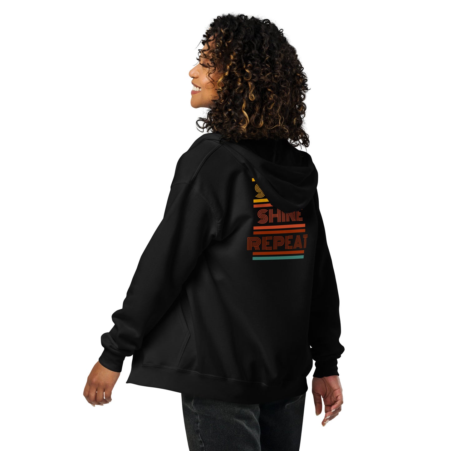 Human Being UPC - Skate Shine Repeat Unisex Heavy Blend Zip Front Retro' Hoodie