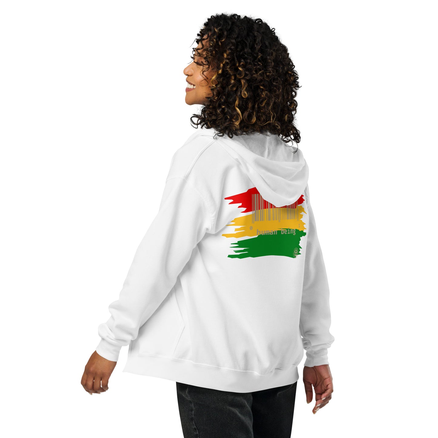 Black History Month Color Stripe Unisex Heavy Blend Zip Hoodie