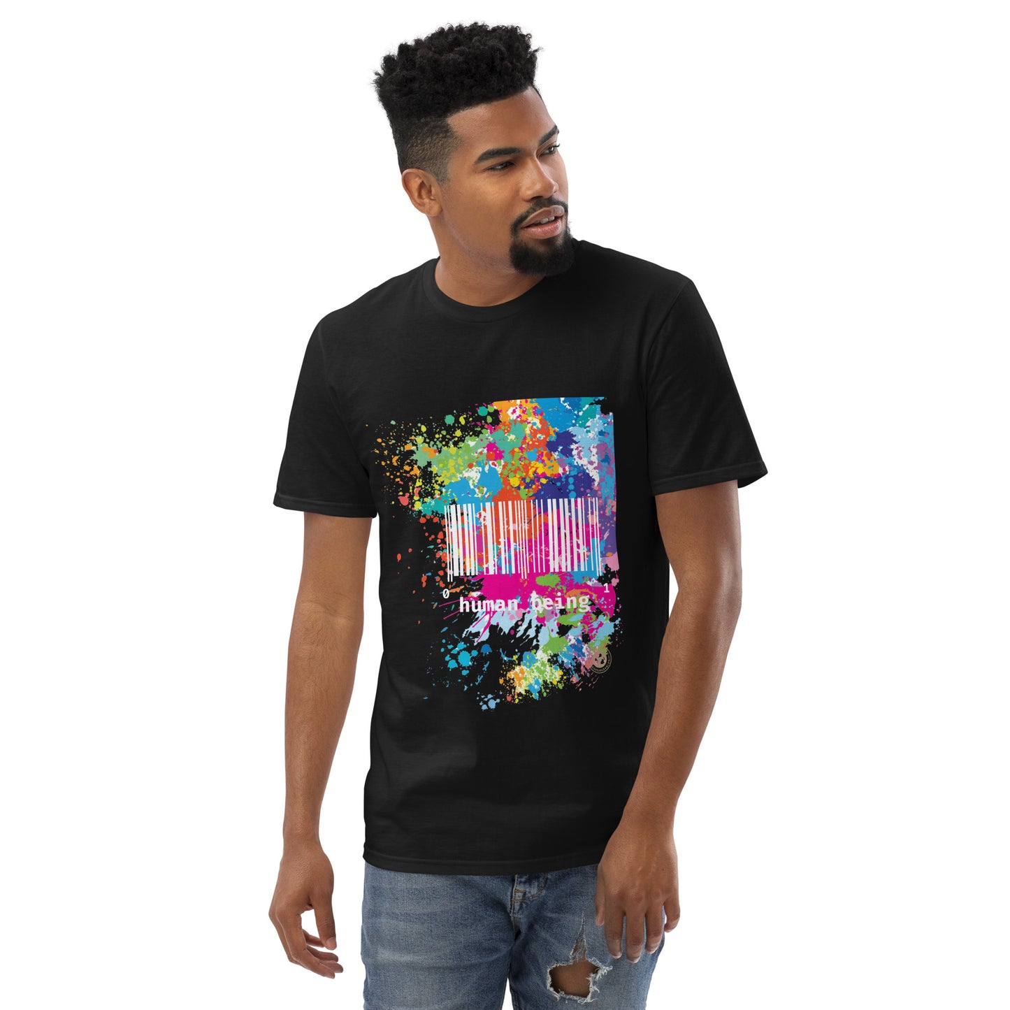 Fuschia Paint Splatter Short-Sleeve Unisex Tee