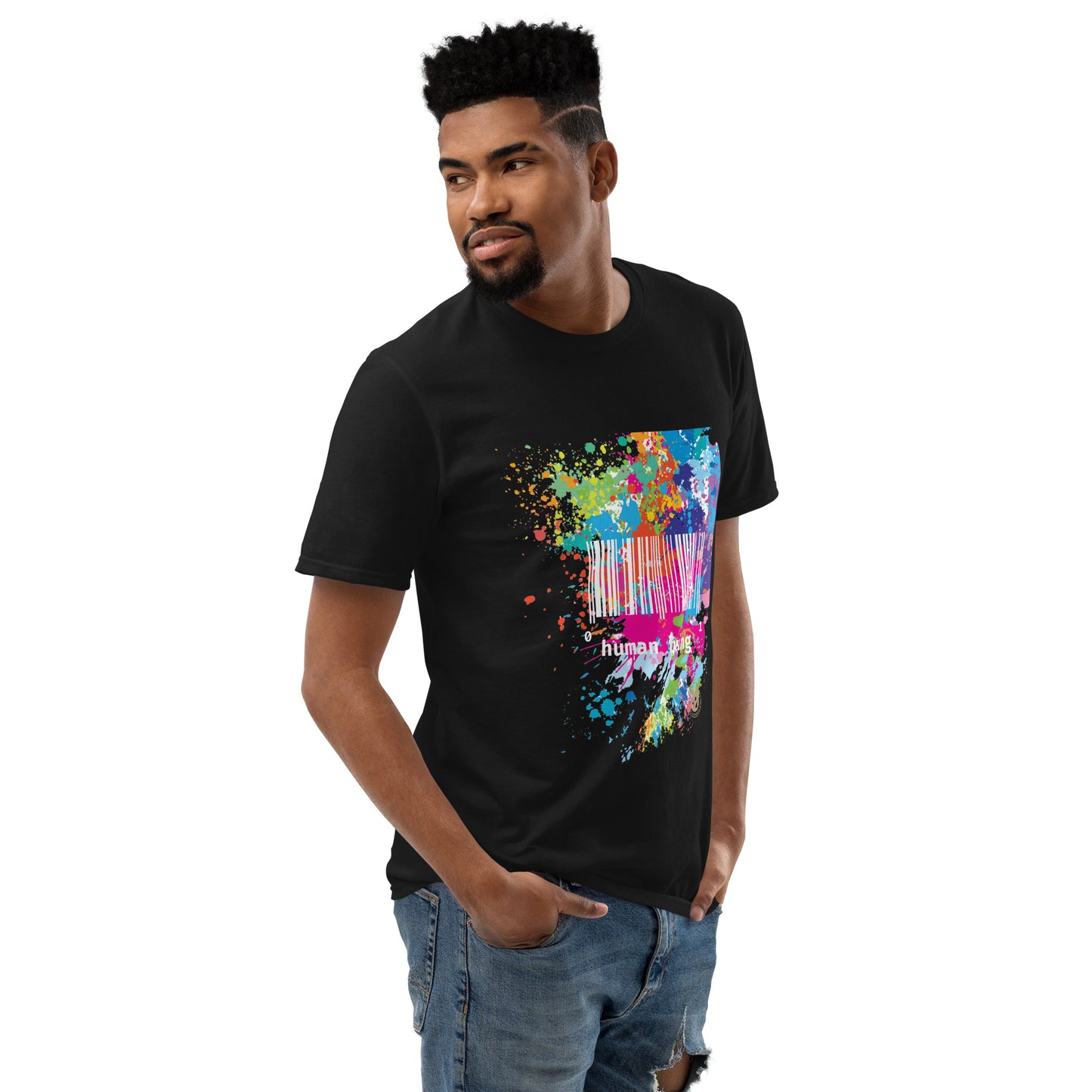 Fuschia Paint Splatter Short-Sleeve Unisex Tee