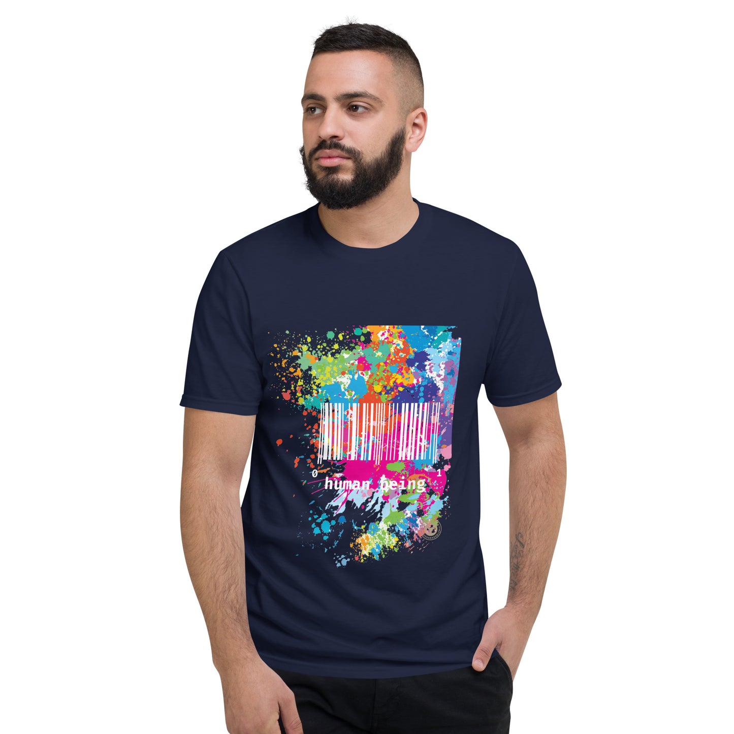 Fuschia Paint Splatter Short-Sleeve Unisex Tee