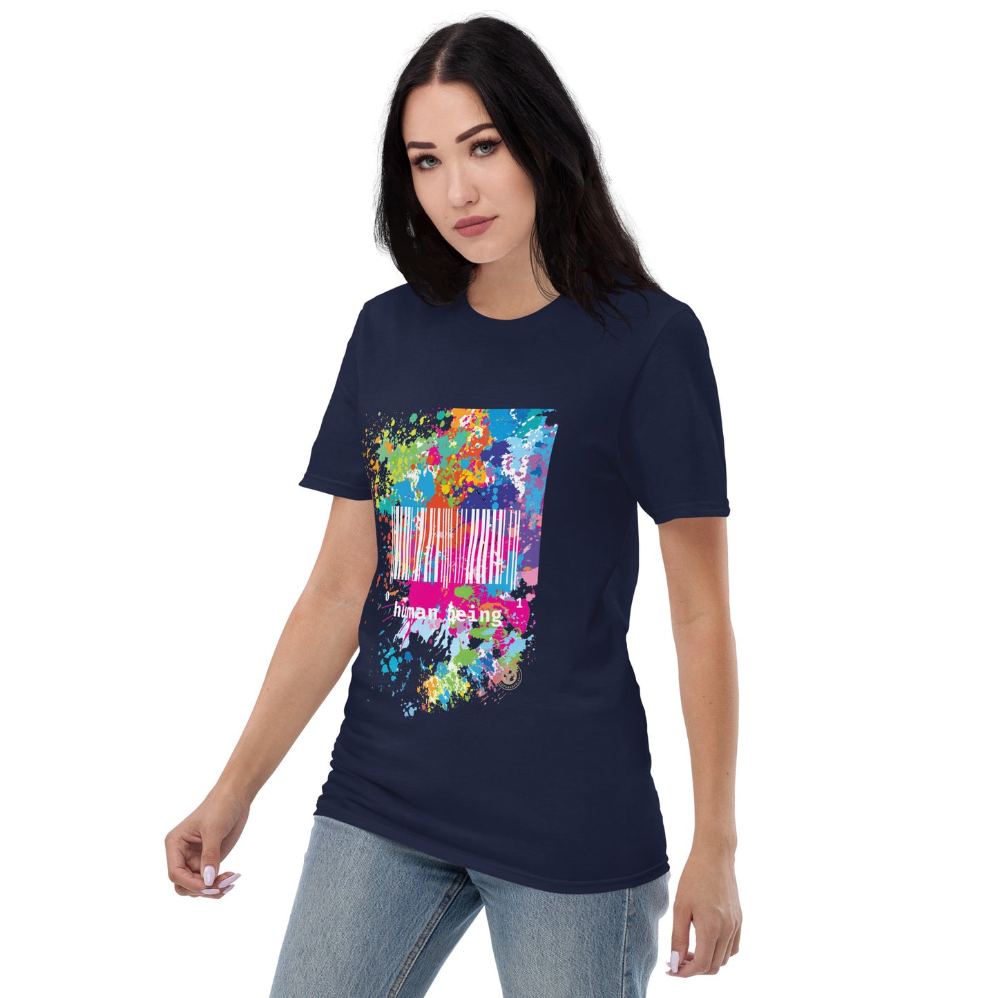 Fuschia Paint Splatter Short-Sleeve Unisex Tee