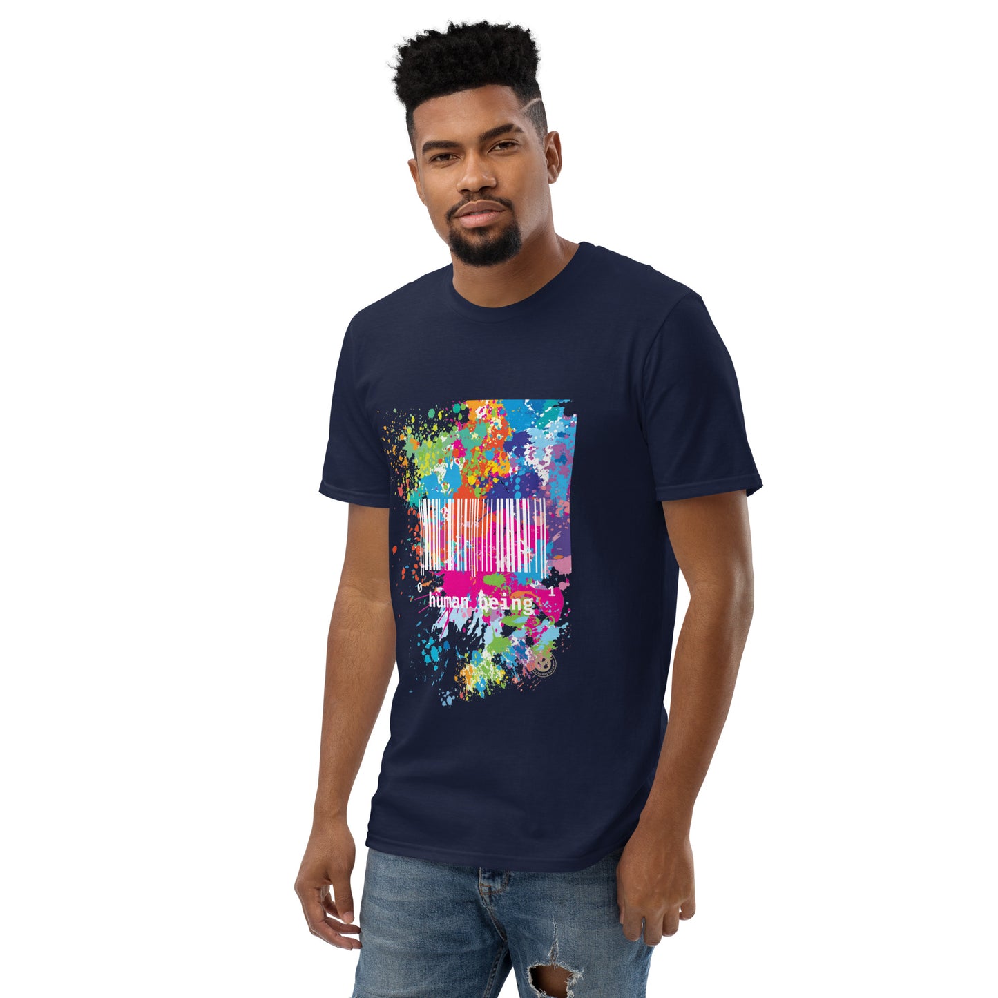 Fuschia Paint Splatter Short-Sleeve Unisex Tee